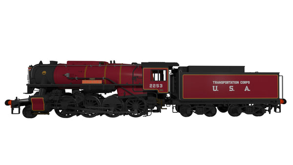 Rapido OO Gauge 926008 USATC S160 2 8 0 2253 Omaha Maroon W Trans rapido-oo-gauge-926008-usatc-s160-2-8-0-2253-omaha-maroon-w-trans