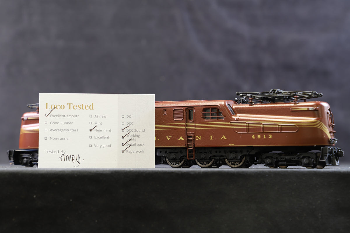 Broadway Limited Imports HO 625 Pennsylvania GG1 Electric Tuscan Red, Gold Leaf 5-Stripe &#39;4913&#39;, DCC Sound
