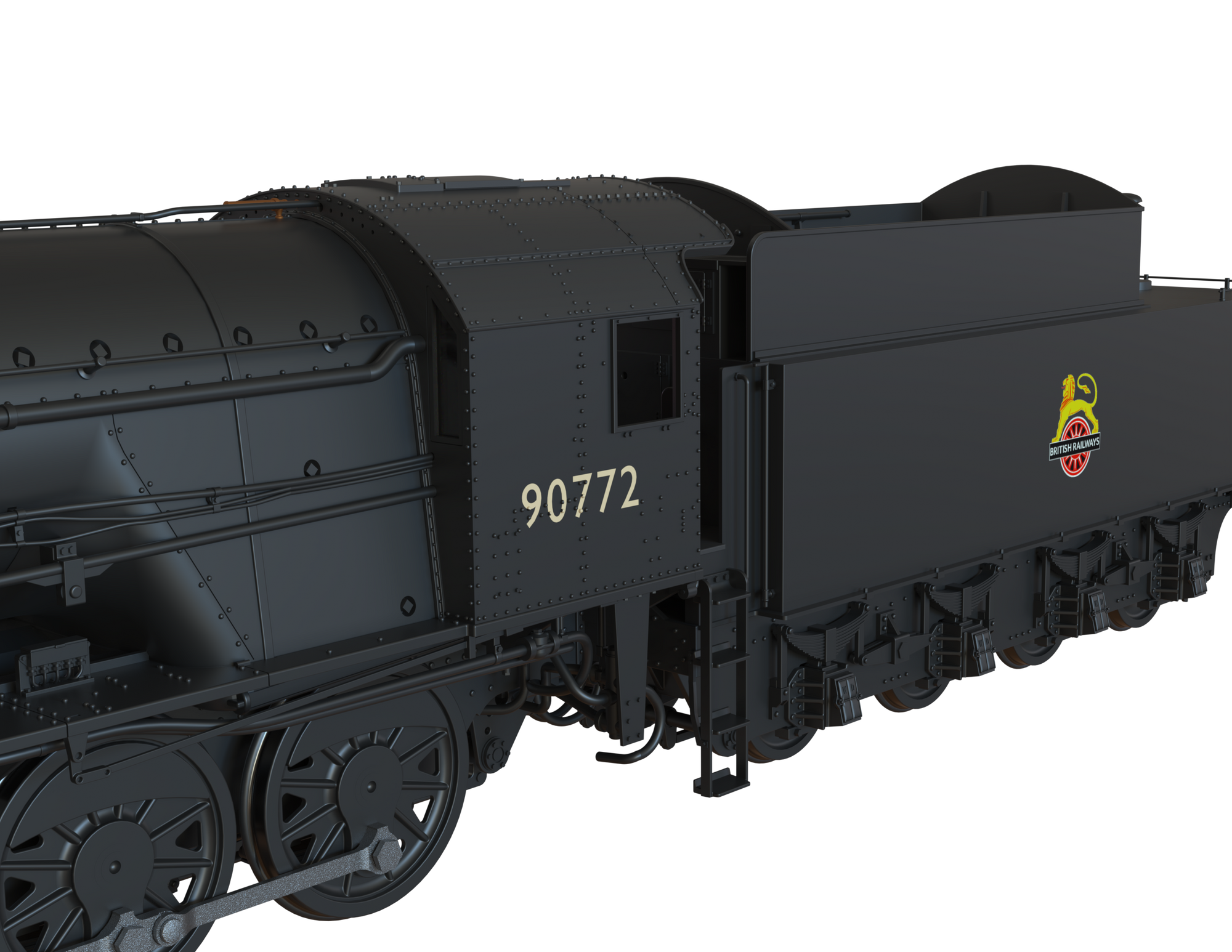Clark Railworks Finescale OO Gauge C1004 WD 2-10-0 Austerity, BR Black, Early Crest ‘90772’ Era 4