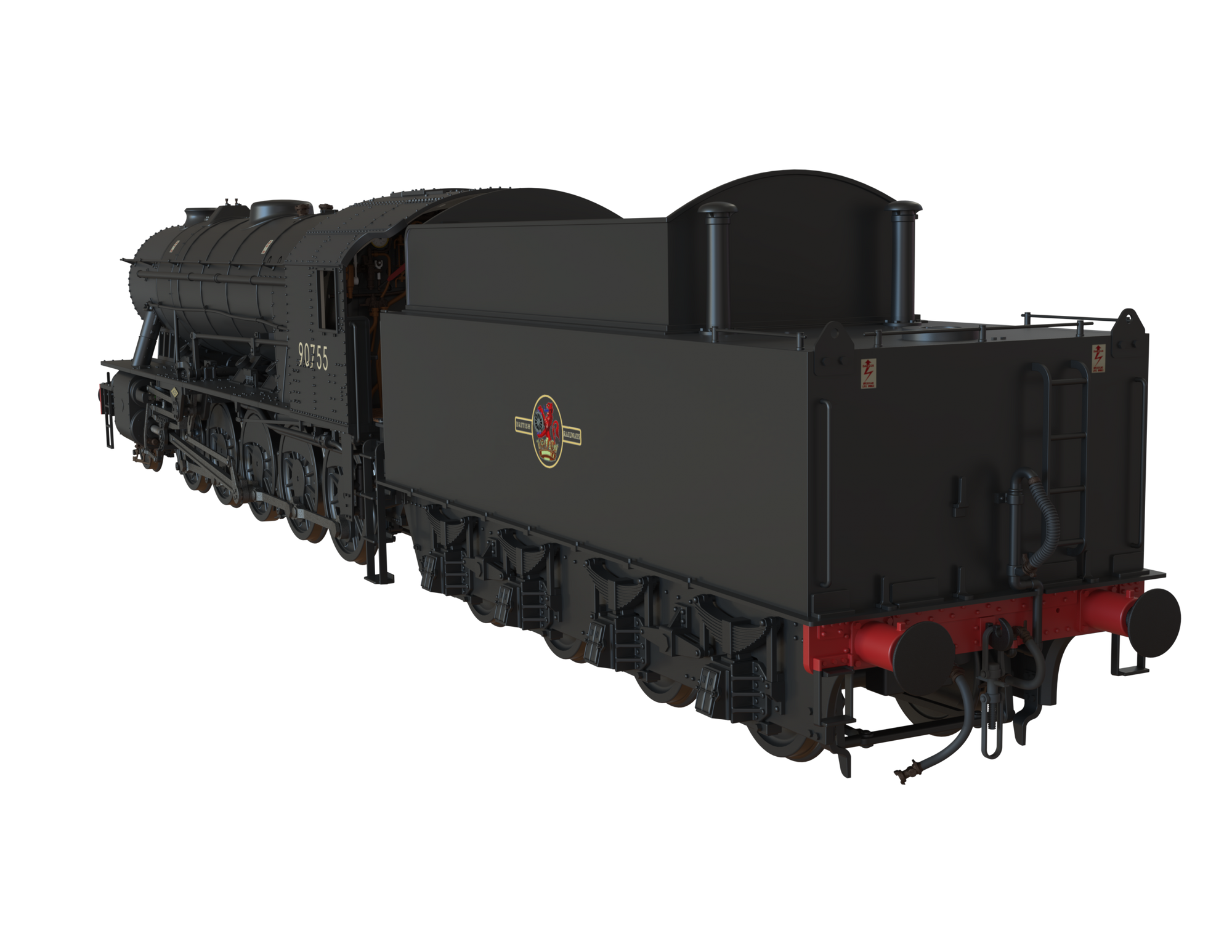 Clark Railworks Finescale OO Gauge C1006A WD 2-10-0 Austerity, BR Black, Late Crest ‘90755’ Era 5