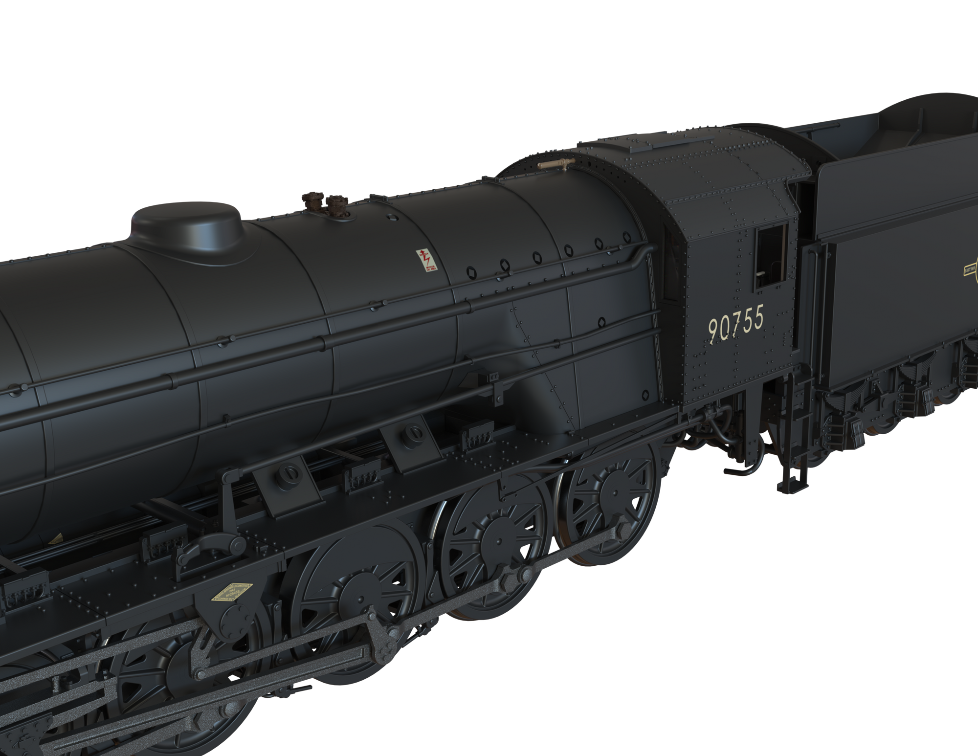 Clark Railworks Finescale OO Gauge C1006A WD 2-10-0 Austerity, BR Black, Late Crest ‘90755’ Era 5