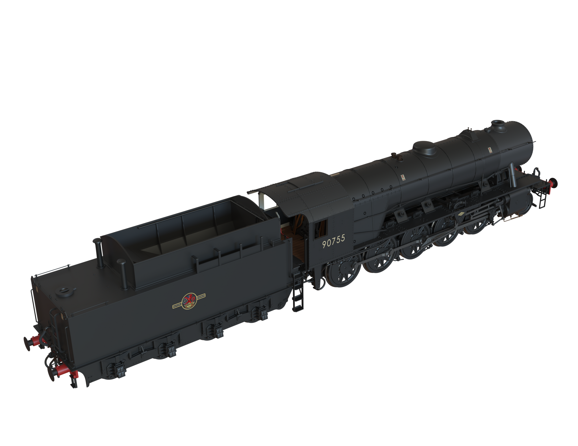 Clark Railworks Finescale OO Gauge C1006A WD 2-10-0 Austerity, BR Black, Late Crest ‘90755’ Era 5