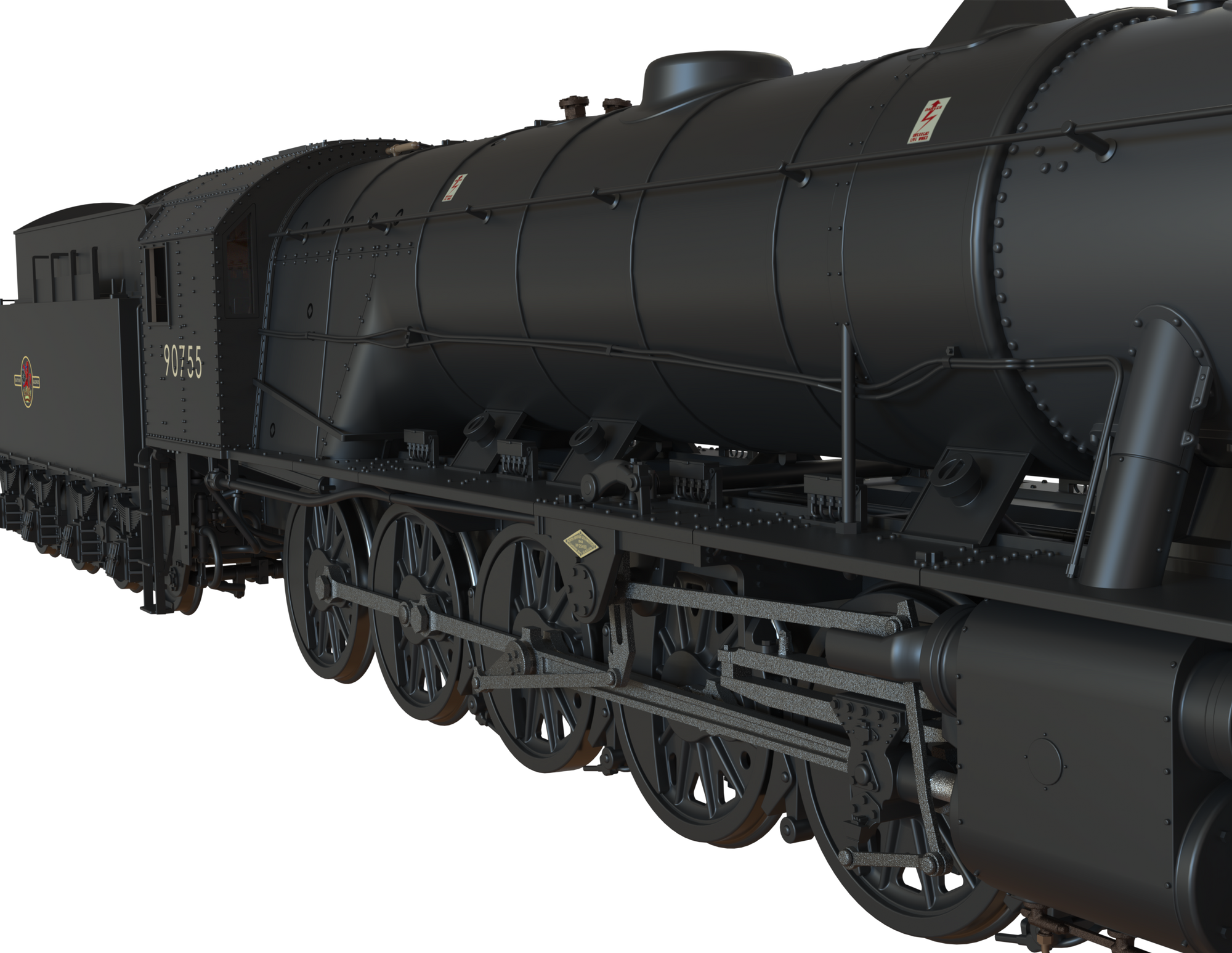 Clark Railworks Finescale OO Gauge C1006A WD 2-10-0 Austerity, BR Black, Late Crest ‘90755’ Era 5