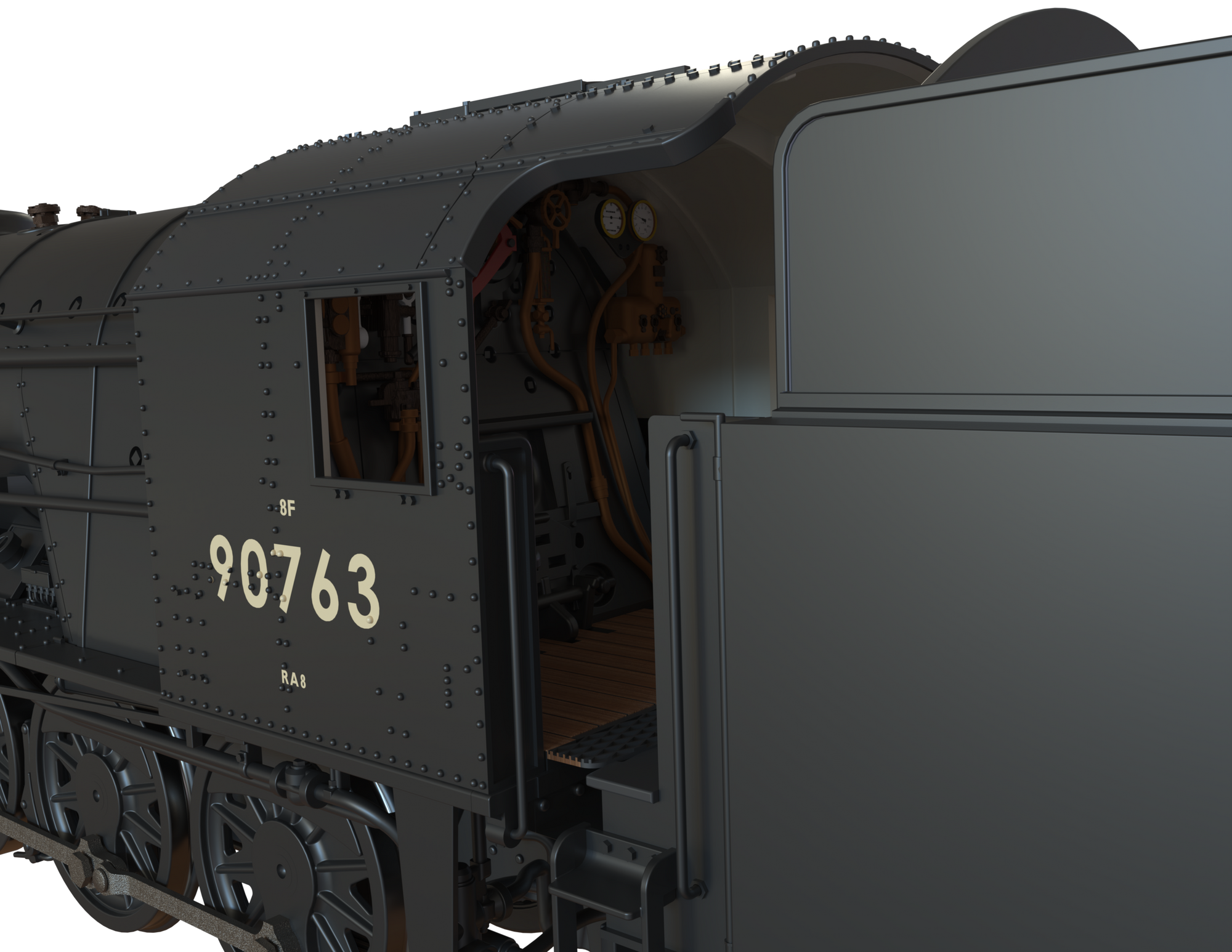 Clark Railworks Finescale OO Gauge C1006B WD 2-10-0 Austerity, BR Black, Late Crest ‘90763’ Era 5