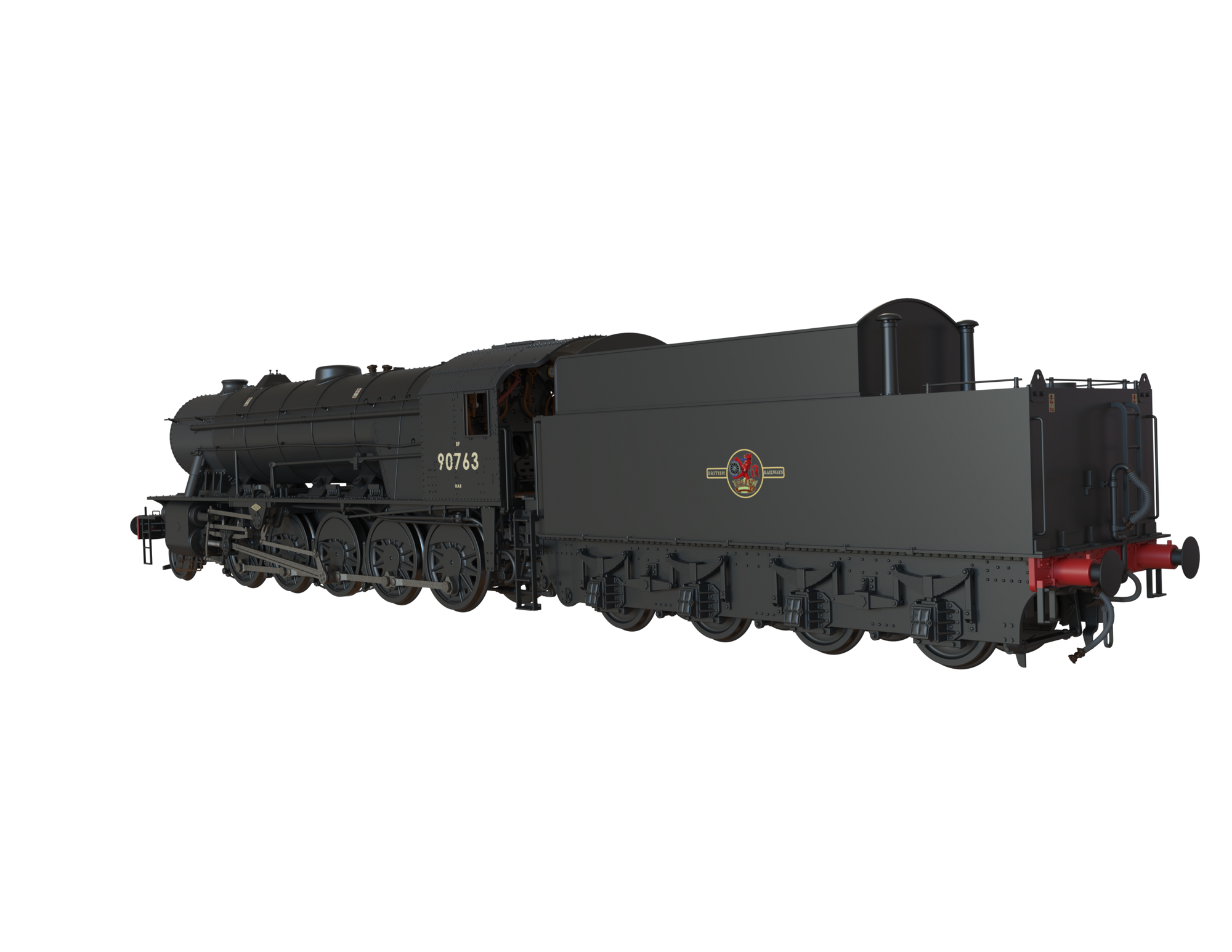 Clark Railworks Finescale OO Gauge C1006B WD 2-10-0 Austerity, BR Black, Late Crest ‘90763’ Era 5