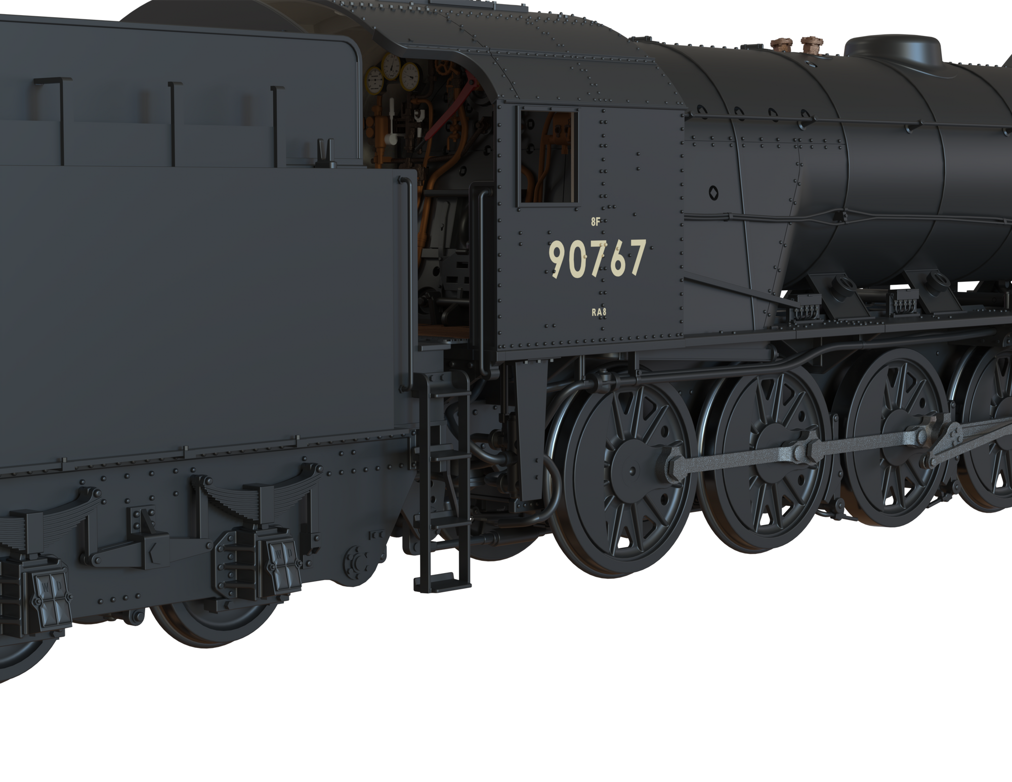 Clark Railworks Finescale OO Gauge C1006C WD 2-10-0 Austerity, BR Black, Late Crest ‘90767’ Era 5