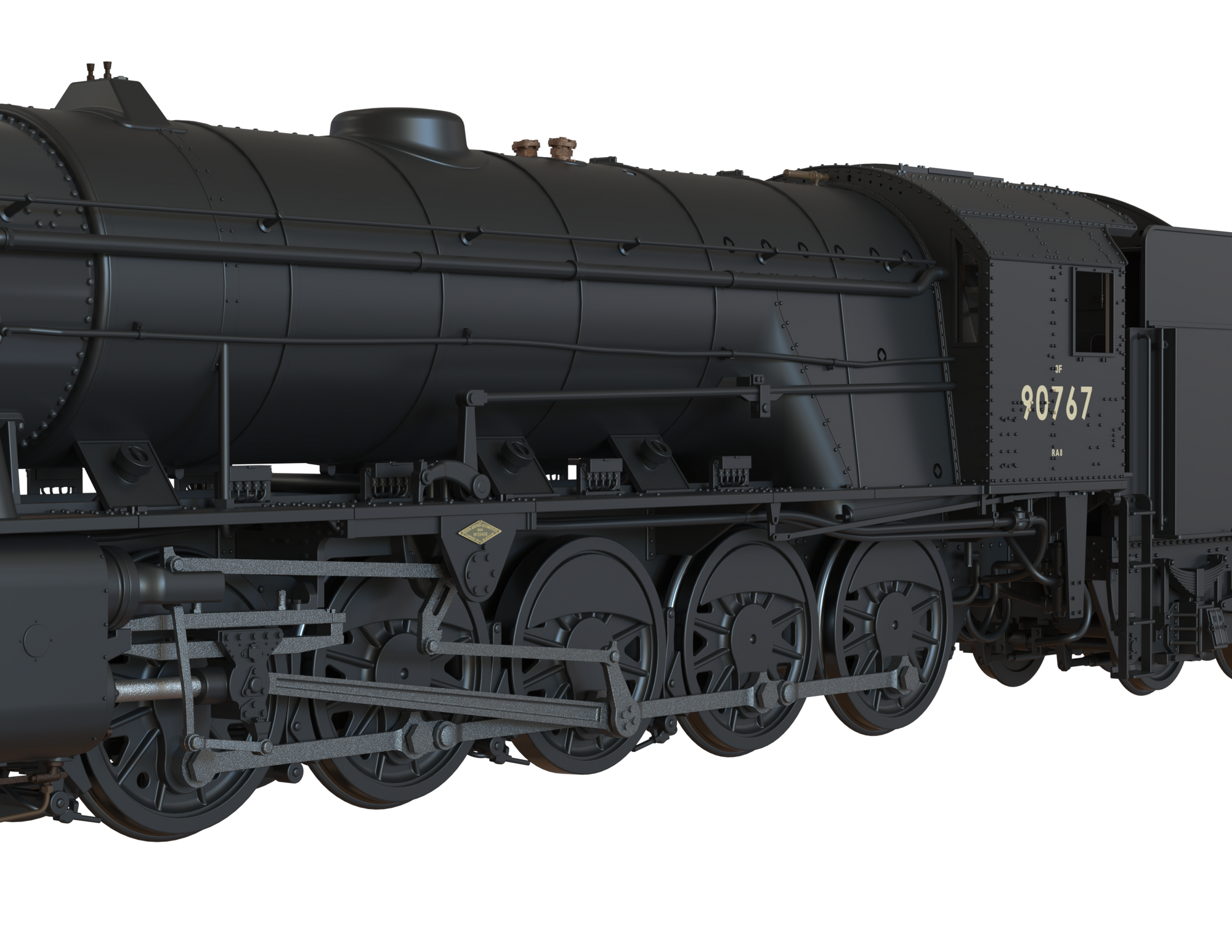 Clark Railworks Finescale OO Gauge C1006C WD 2-10-0 Austerity, BR Black, Late Crest ‘90767’ Era 5