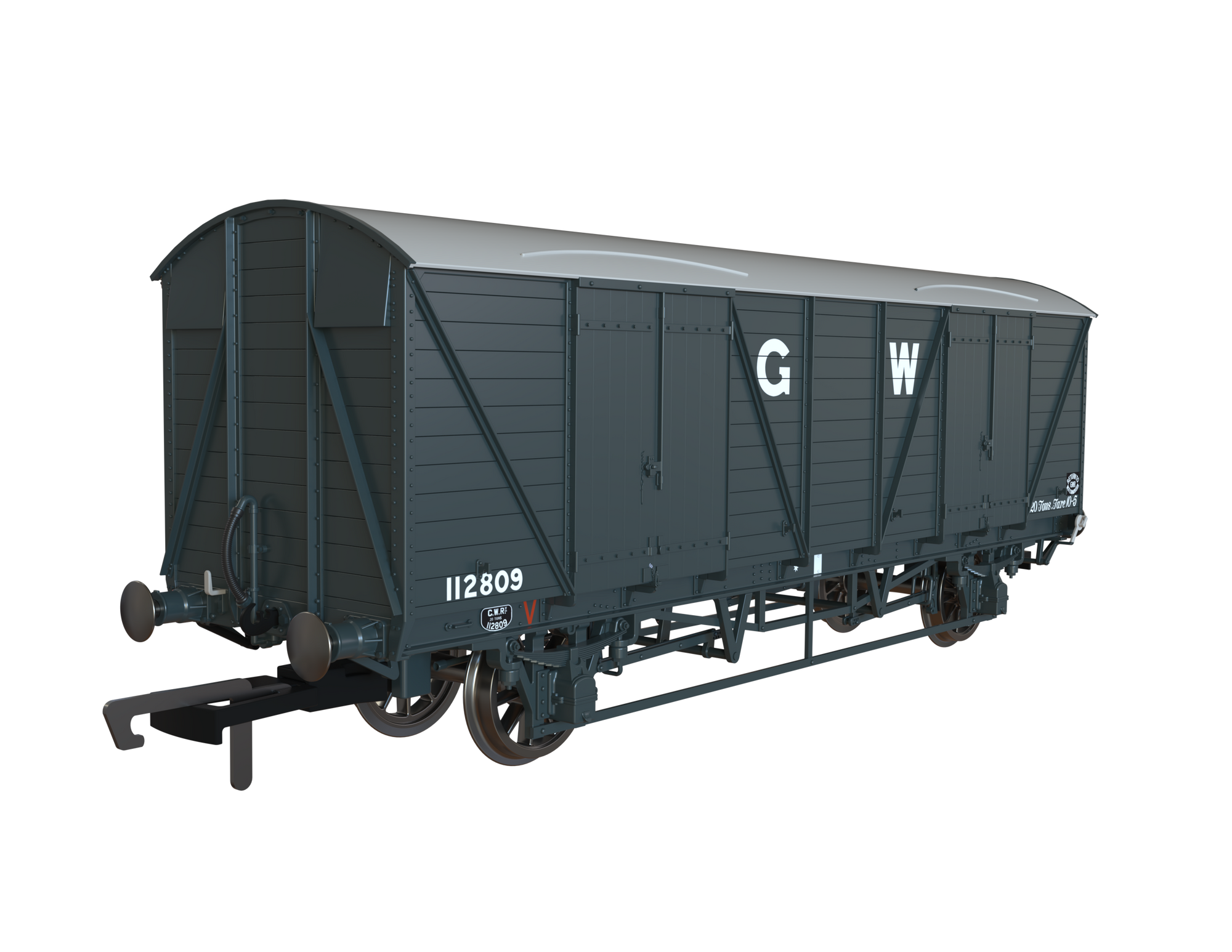 Clark Railworks OO C3060 GWR Mink G Goods Van, GWR Original (Dark Grey) No. 122809