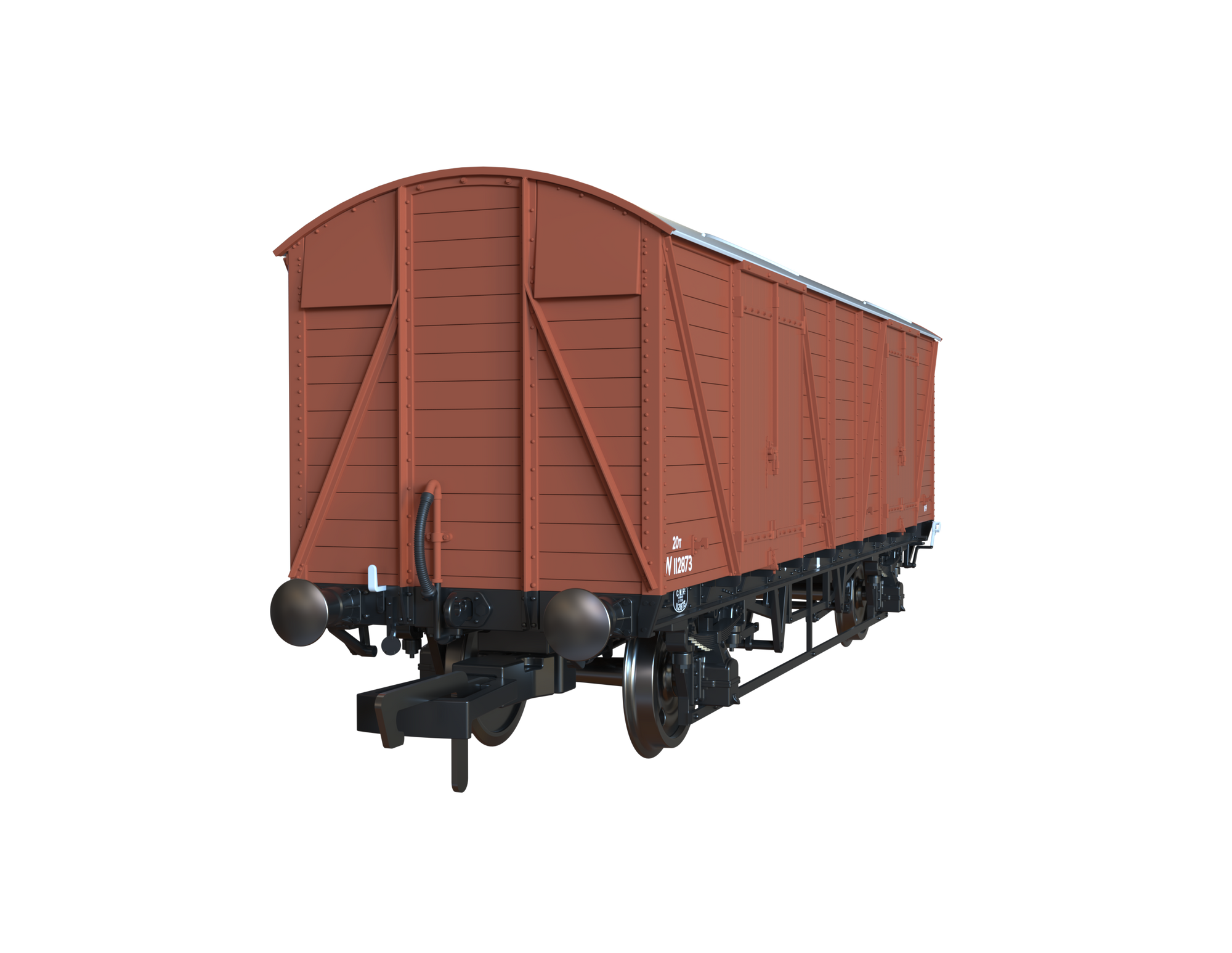 Clark Railworks OO C3061 GWR Mink G Goods Van, Early BR Bauxite No.W112873