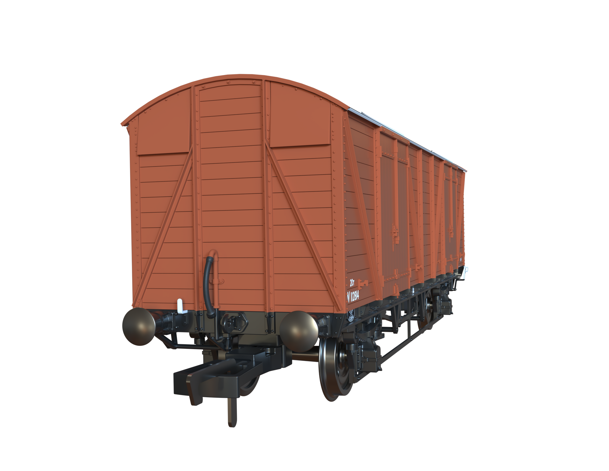 Clark Railworks OO C3062 GWR Mink G Goods Van, Late Pre-TOPS BR Bauxite No.W122814