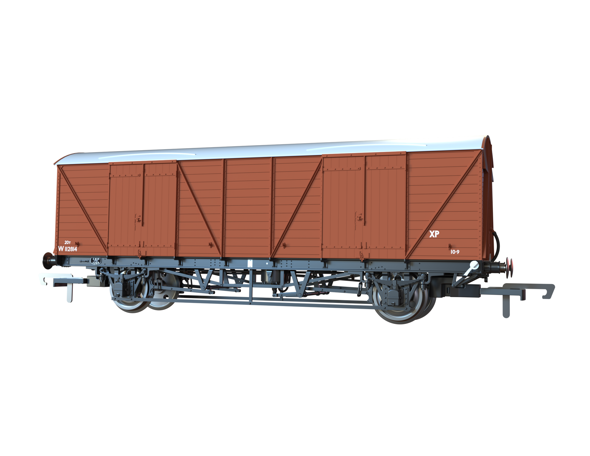 Clark Railworks OO C3062 GWR Mink G Goods Van, Late Pre-TOPS BR Bauxite No.W122814