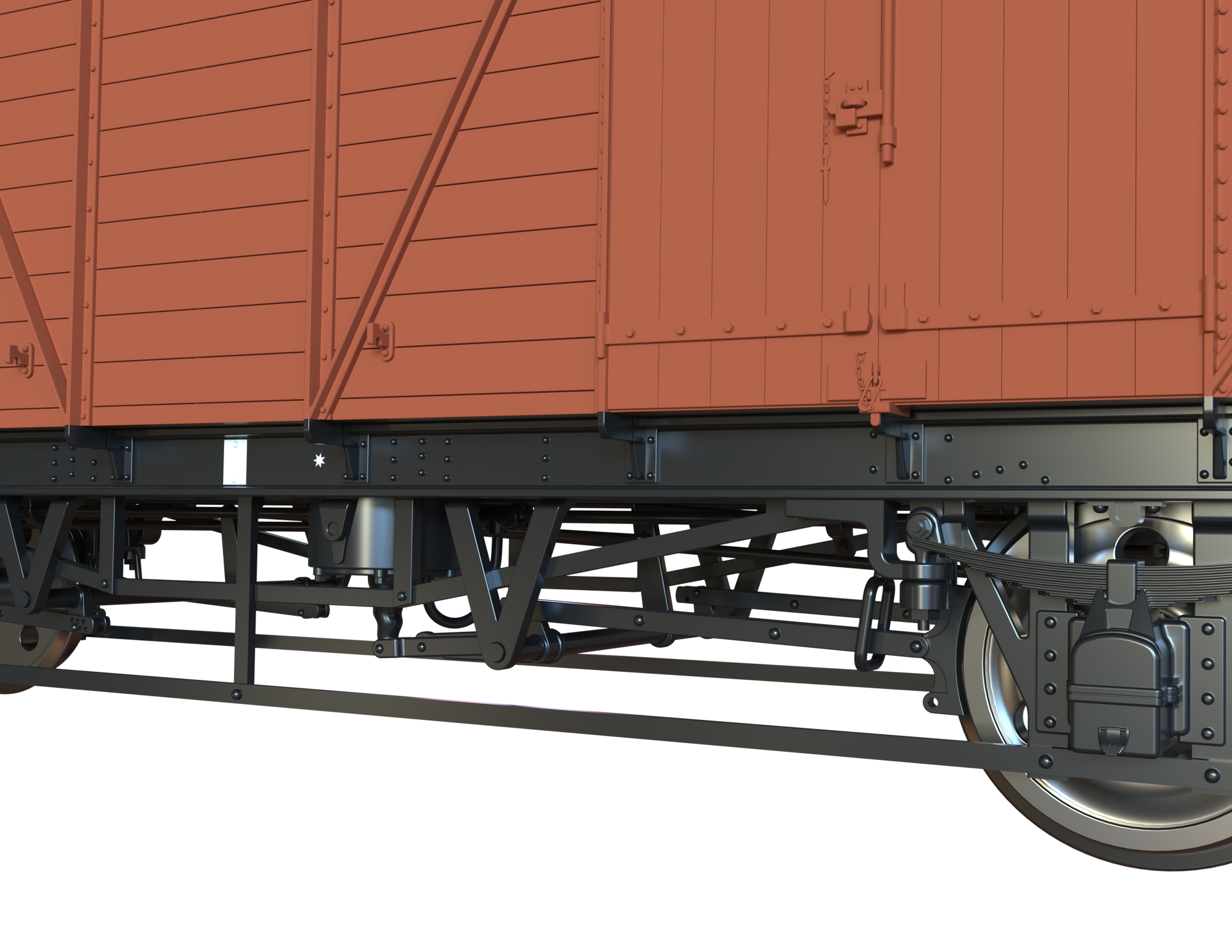 Clark Railworks OO C3062 GWR Mink G Goods Van, Late Pre-TOPS BR Bauxite No.W122814