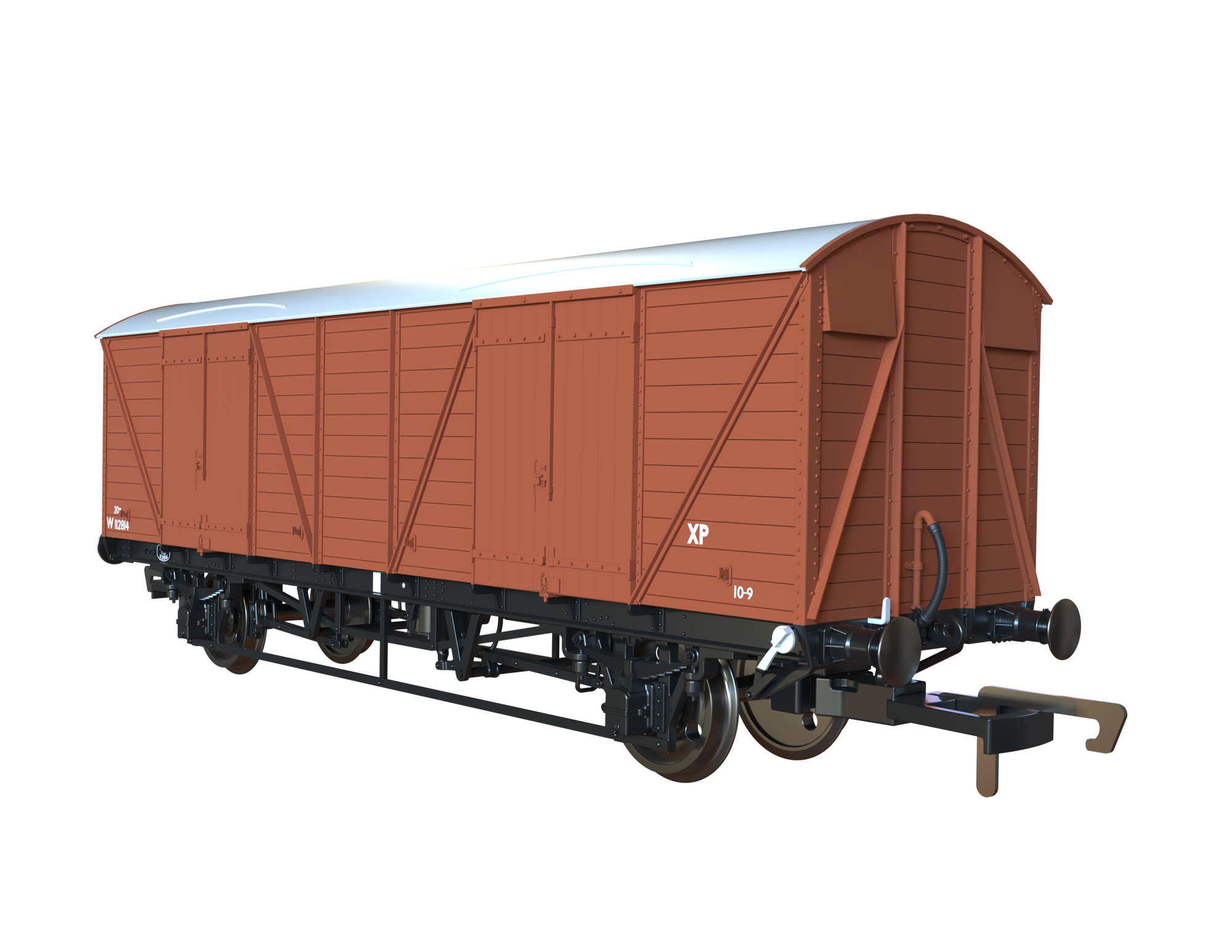 Clark Railworks OO C3062 GWR Mink G Goods Van, Late Pre-TOPS BR Bauxite No.W122814