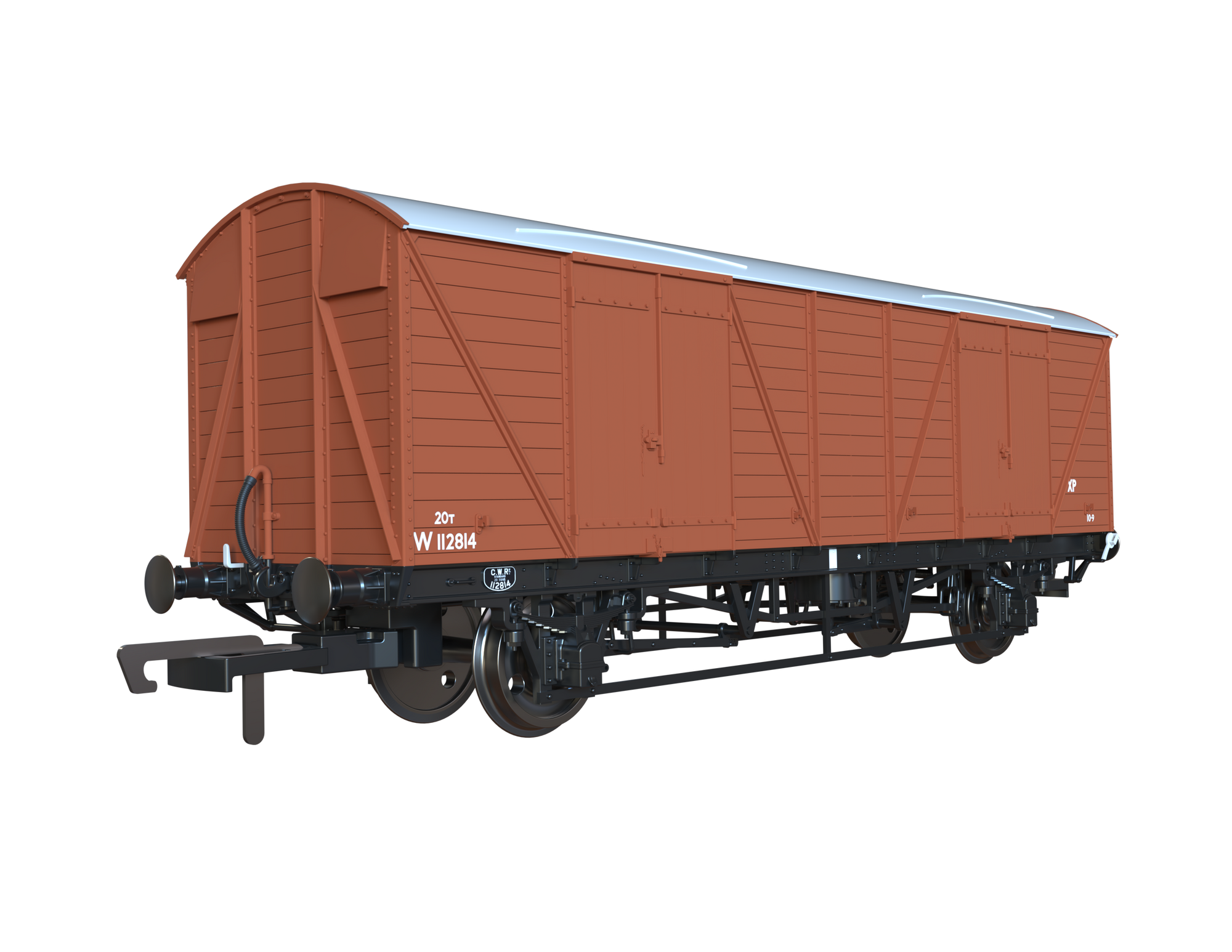 Clark Railworks OO C3062 GWR Mink G Goods Van, Late Pre-TOPS BR Bauxite No.W122814