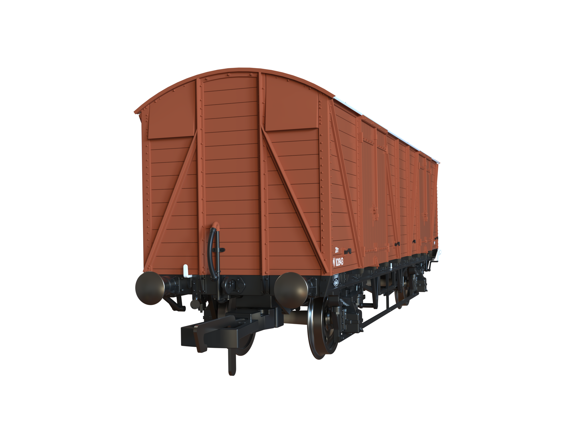 Clark Railworks OO C3063 GWR Mink G Goods Van, BR Pre-TOPS Bauxite No.W112843