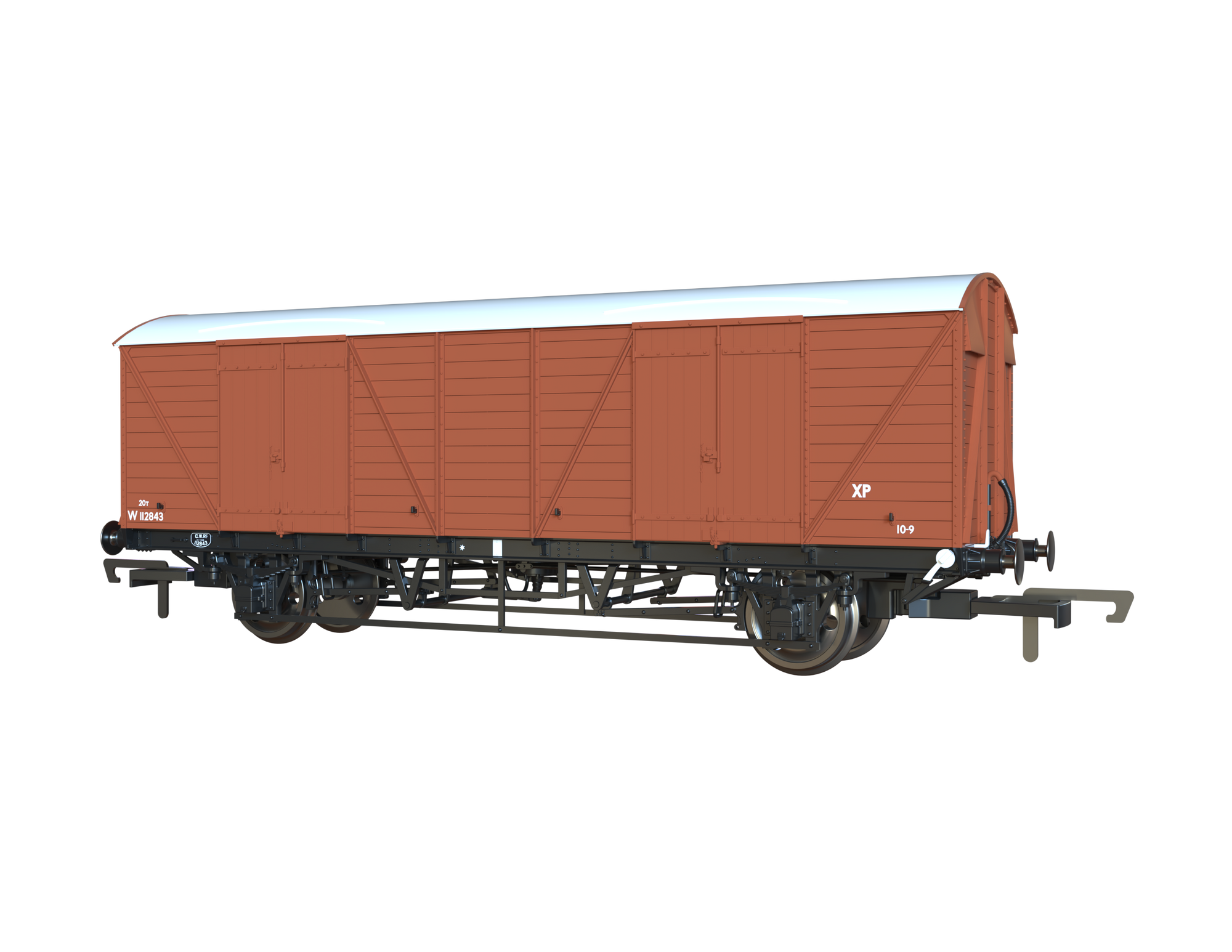 Clark Railworks OO C3063 GWR Mink G Goods Van, BR Pre-TOPS Bauxite No.W112843