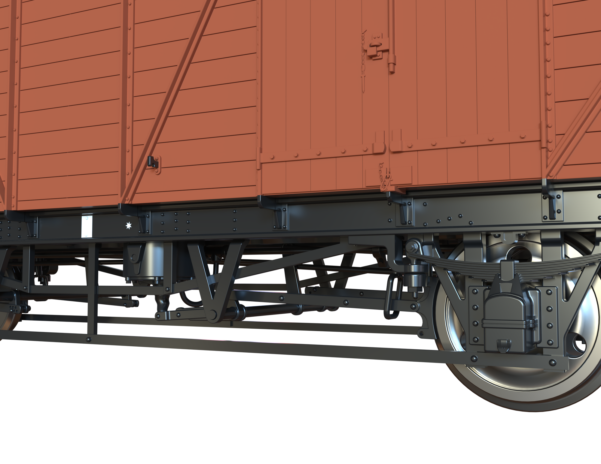 Clark Railworks OO C3063 GWR Mink G Goods Van, BR Pre-TOPS Bauxite No.W112843