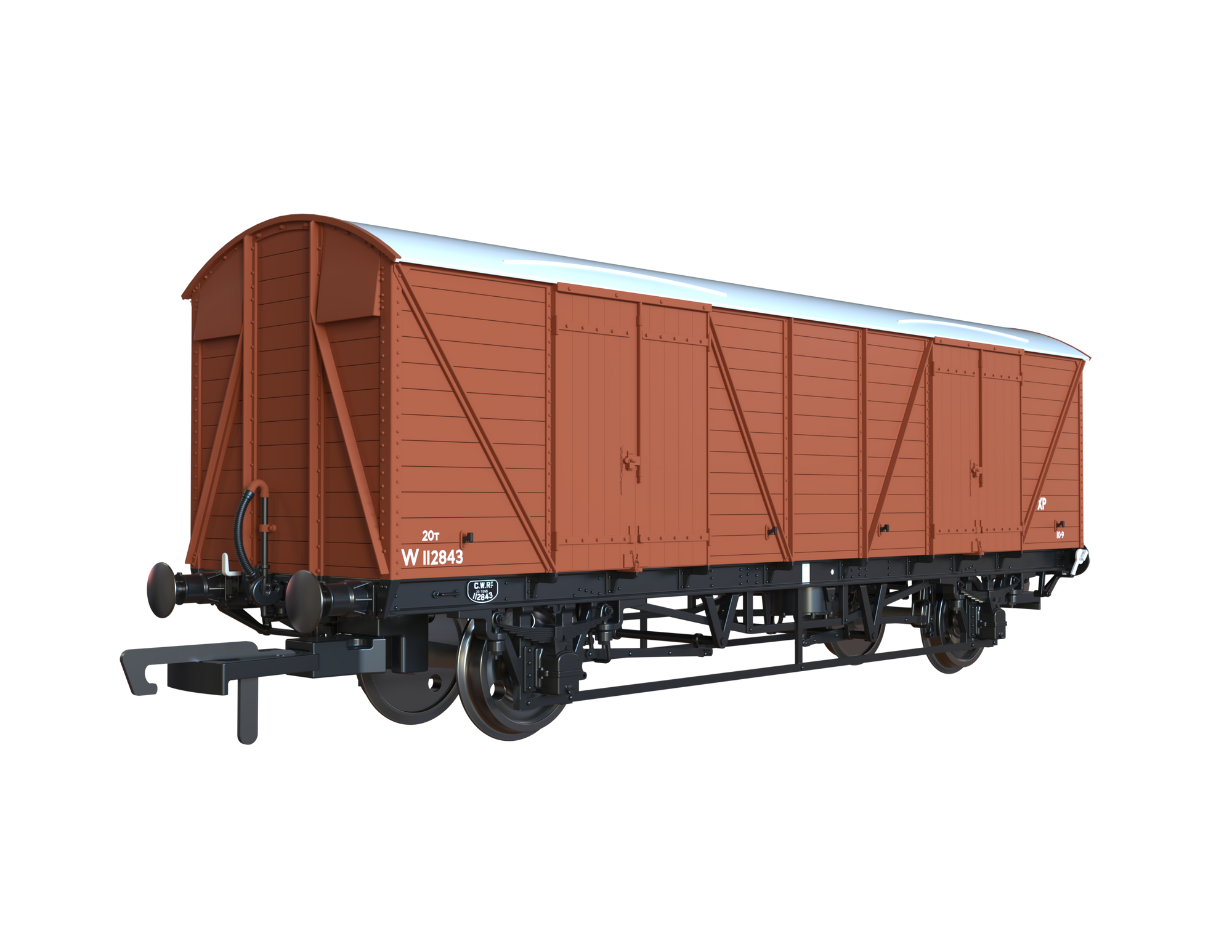 Clark Railworks OO C3063 GWR Mink G Goods Van, BR Pre-TOPS Bauxite No.W112843
