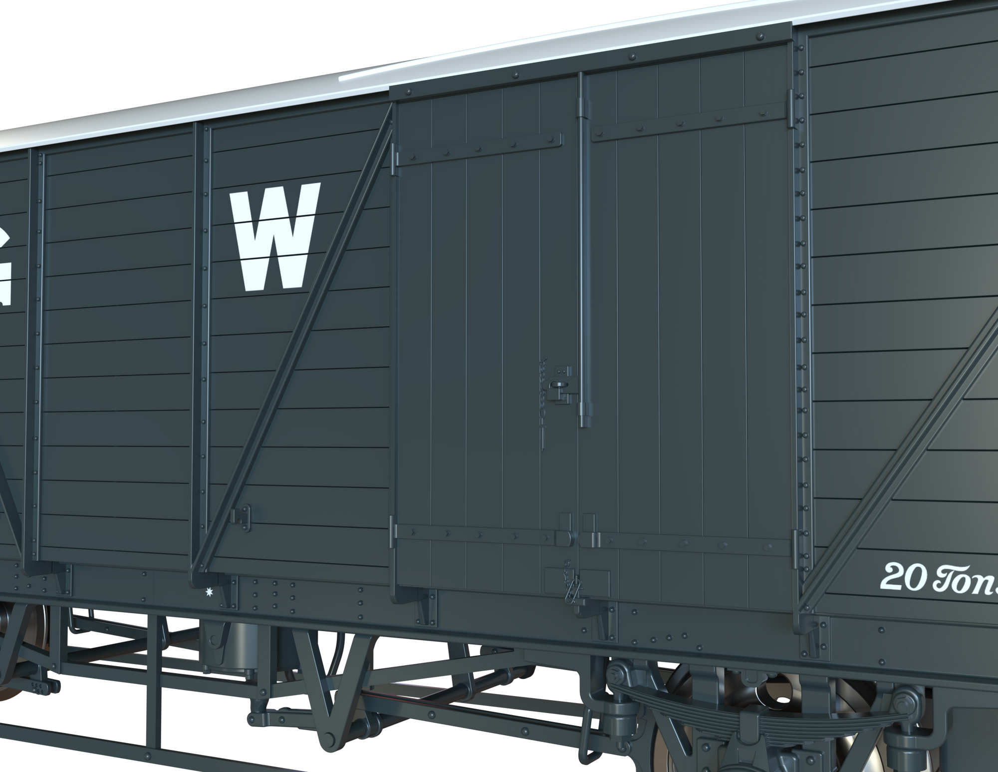 Clark Railworks OO C3065 GWR Mink G Goods Van, GWR Grey White Roof, 'Newbury/Slough' Pres. No.112843