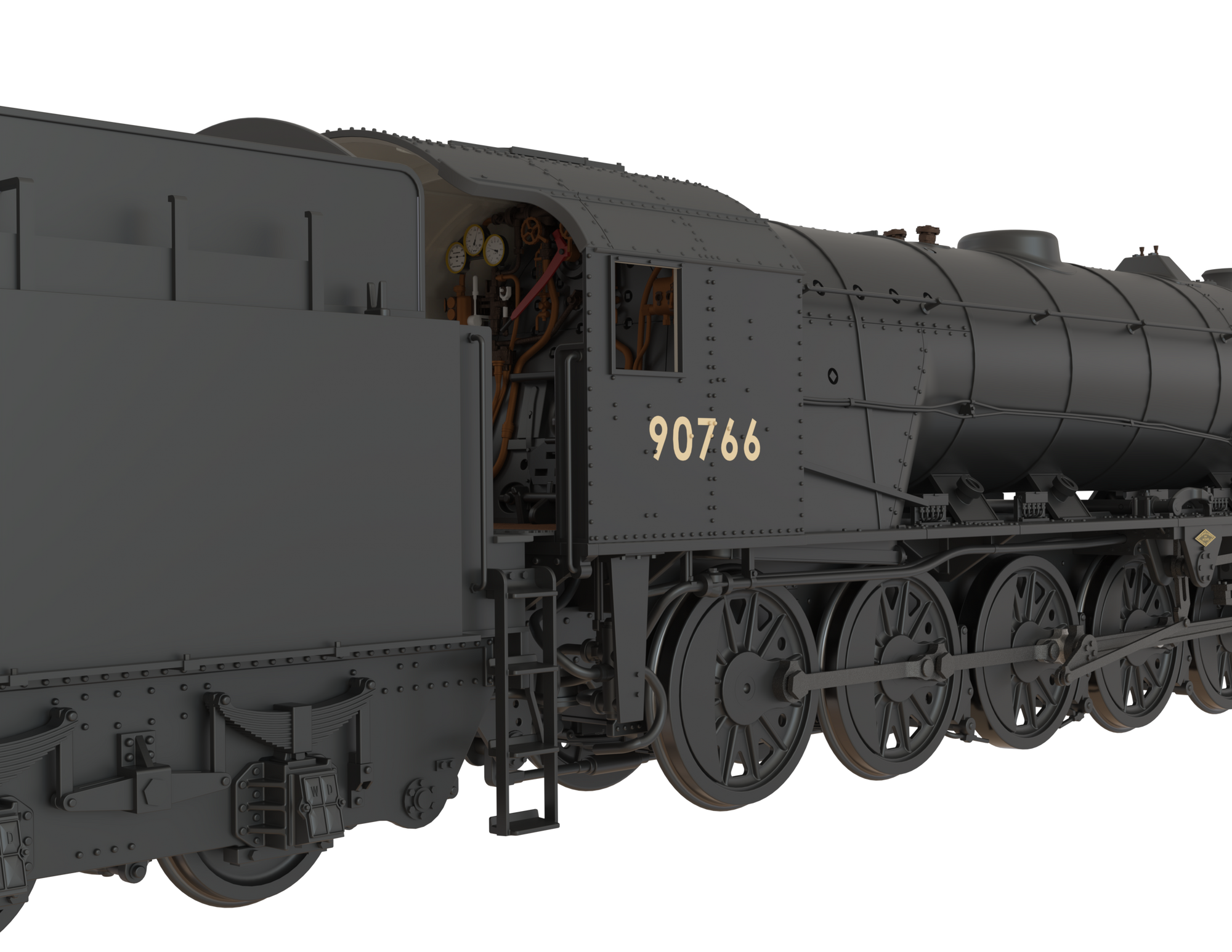 Clark Railworks Finescale OO Gauge C1004 WD 2-10-0 Austerity, BR Black, Early Crest ‘90772’ Era 4