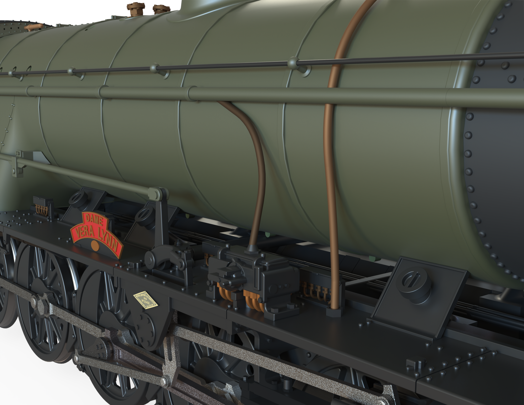 Clark Railworks Finescale OO Gauge C1007Z WD 2-10-0 Austerity, WD Khaki Green WD ‘3672’ ‘Dame Vera Lynn’ Era 8-10 Preserved