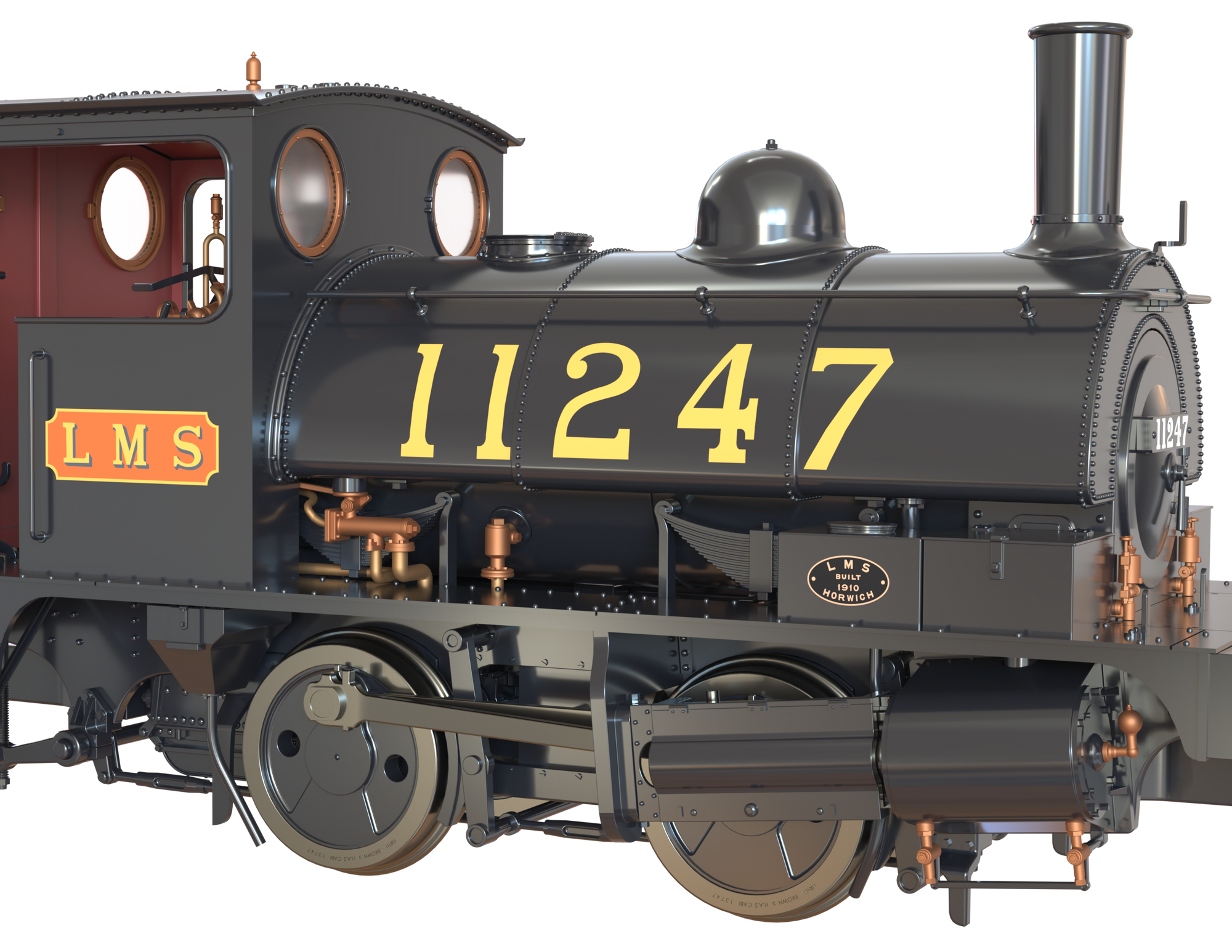 Clark Railworks OO Gauge C1021 L&Y Class 21 Pug, LMS Black '11247' (pre-order)