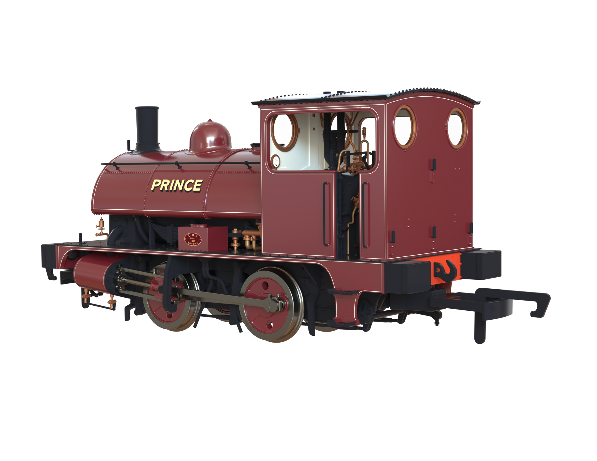 Clark Railworks OO Gauge C1024 L&Y Class 21 Pug, United Glass Bottle Manufacturers Ltd, Wine Red, Ex 11243, 'Prince' (pre-order)