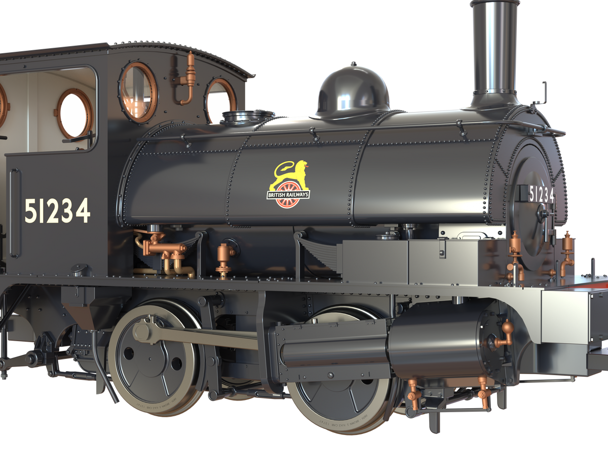 Clark Railworks OO Gauge C1025 L&amp;Y Class 21 Pug, BR Black Early &#39;51234&#39; (pre-order)