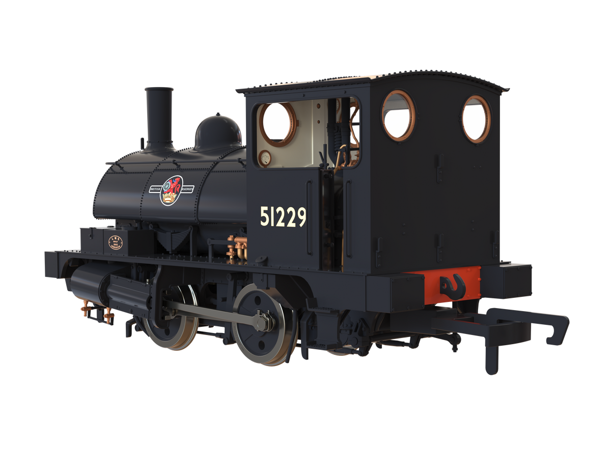 Clark Railworks OO Gauge C1027 L&amp;Y Class 21 Pug, BR Black Late &#39;51229&#39; (pre-order)