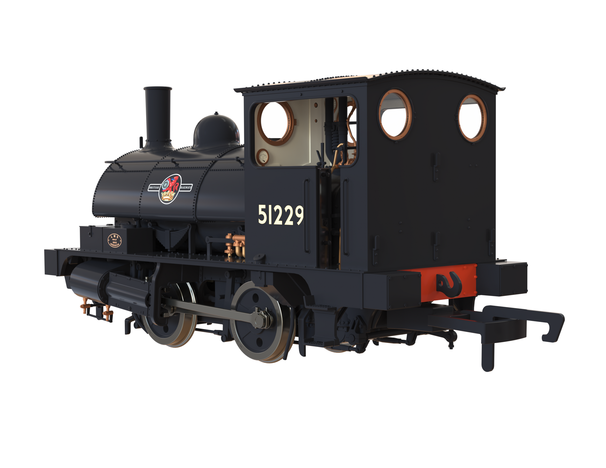 Clark Railworks OO Gauge C1027 L&Y Class 21 Pug, BR Black Late '51229' (pre-order)