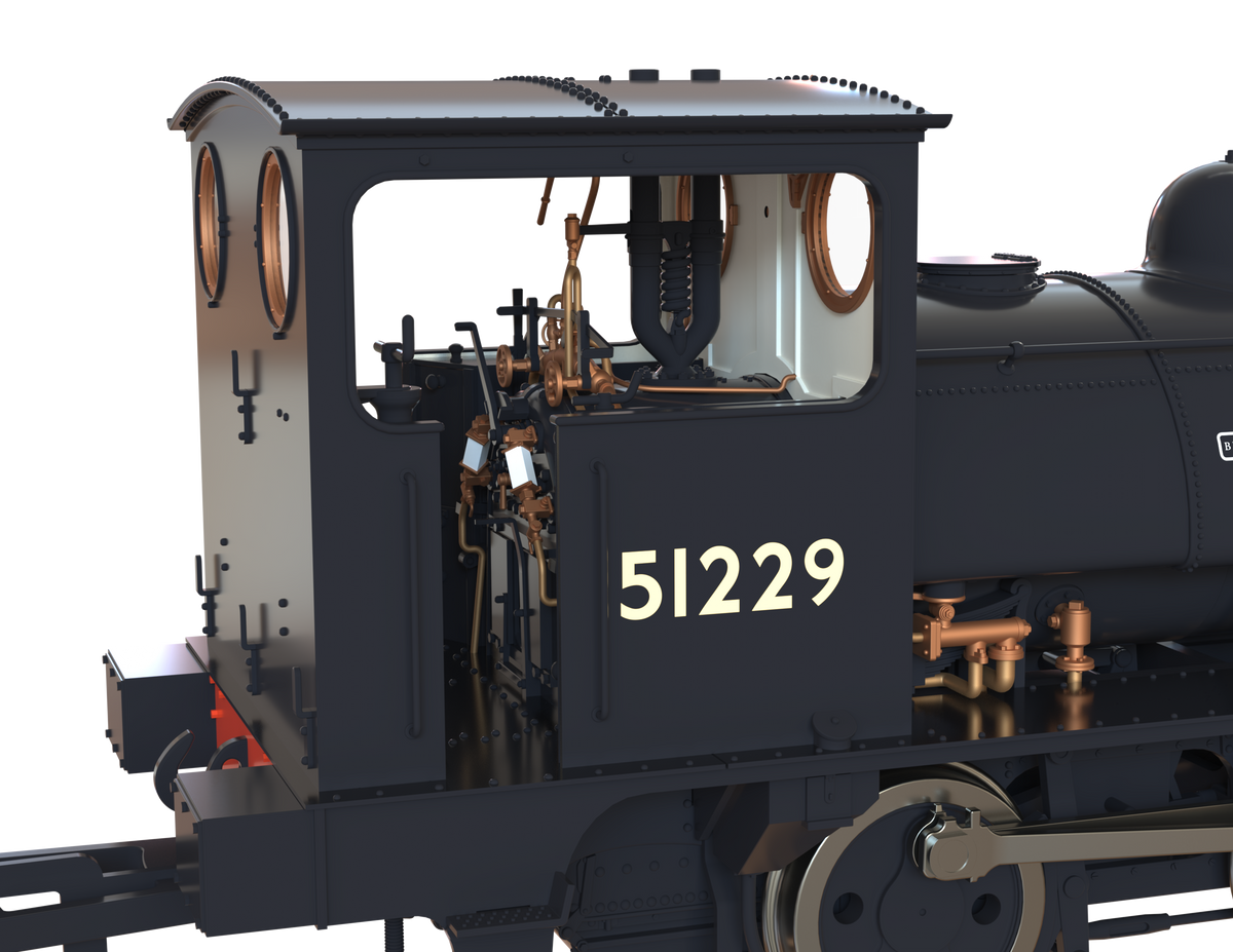 Clark Railworks OO Gauge C1027 L&amp;Y Class 21 Pug, BR Black Late &#39;51229&#39; (pre-order)