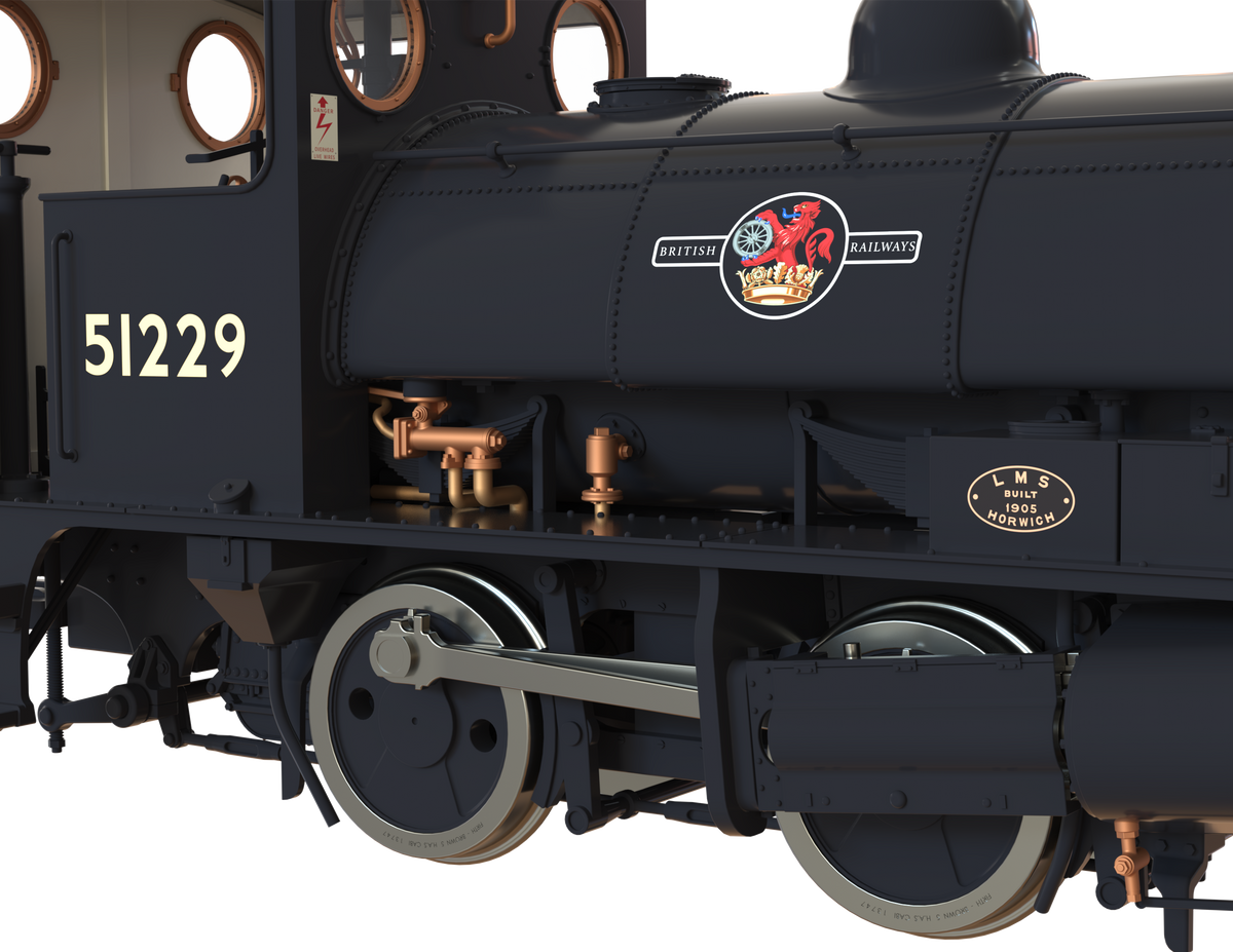 Clark Railworks OO Gauge C1027 L&amp;Y Class 21 Pug, BR Black Late &#39;51229&#39; (pre-order)