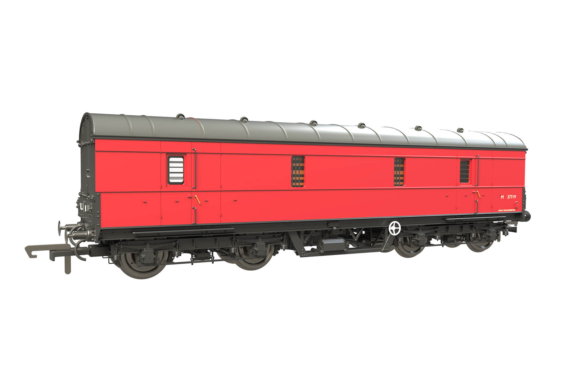 Clark Railworks OO C2021 LMS 42ft GUV No. 37719 BR Plain Crimson