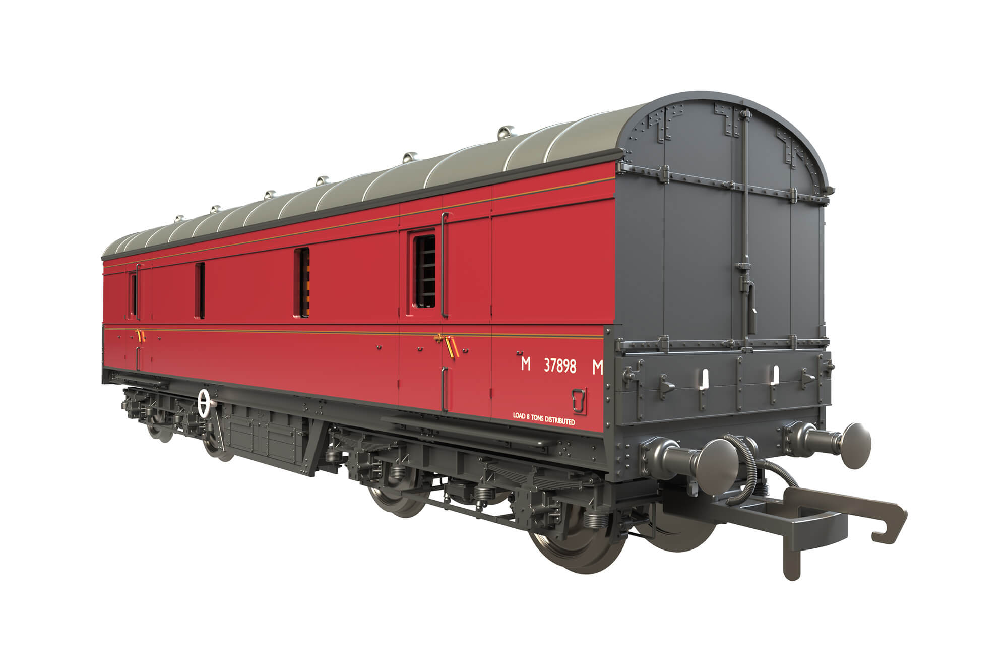 Clark Railworks OO C2022 LMS 42ft GUV No. 37898 BR Lined Maroon