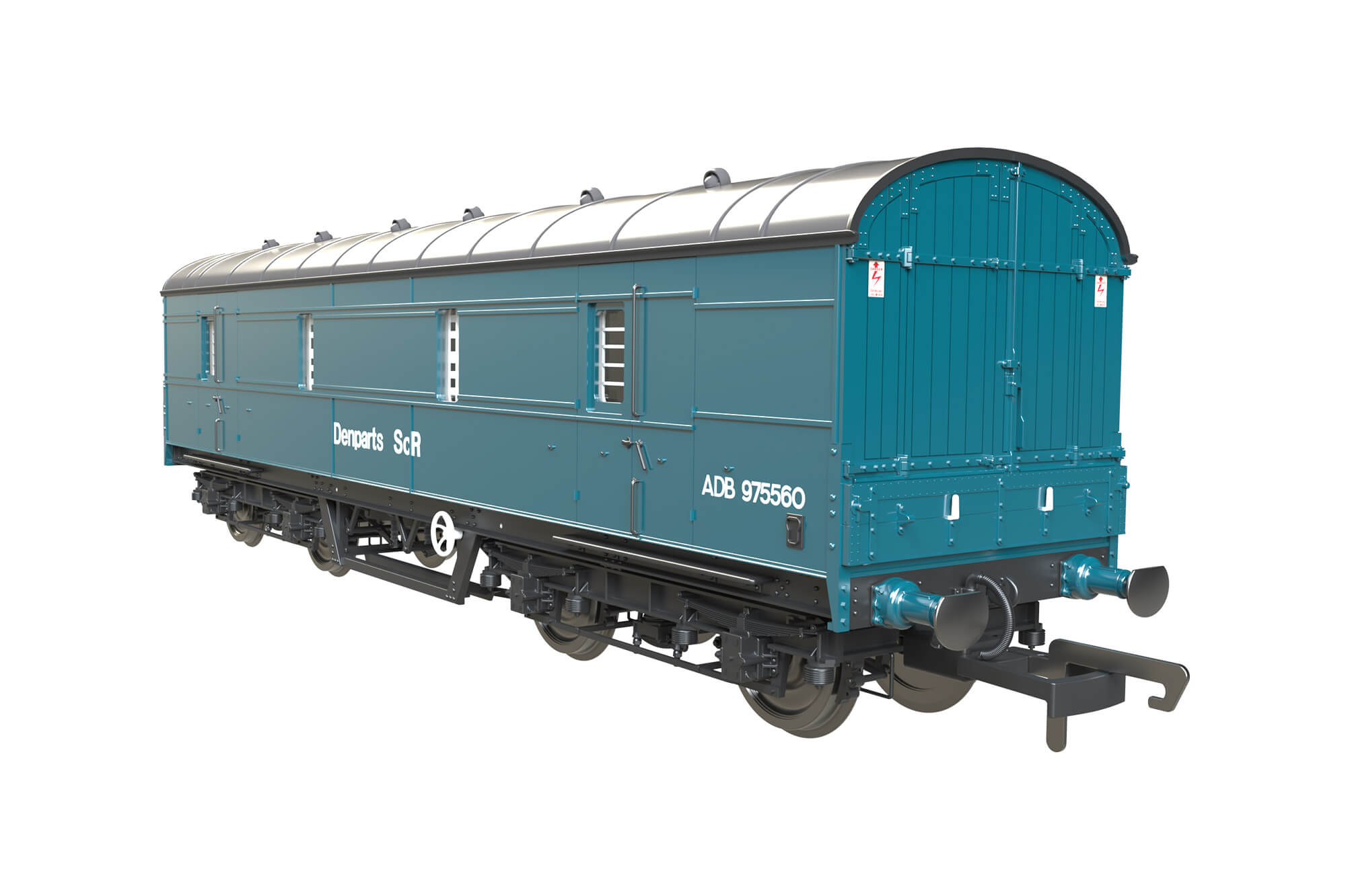 Clark Railworks OO C2026 LMS 42ft GUV No. ADB975560 BR Denparts Blue