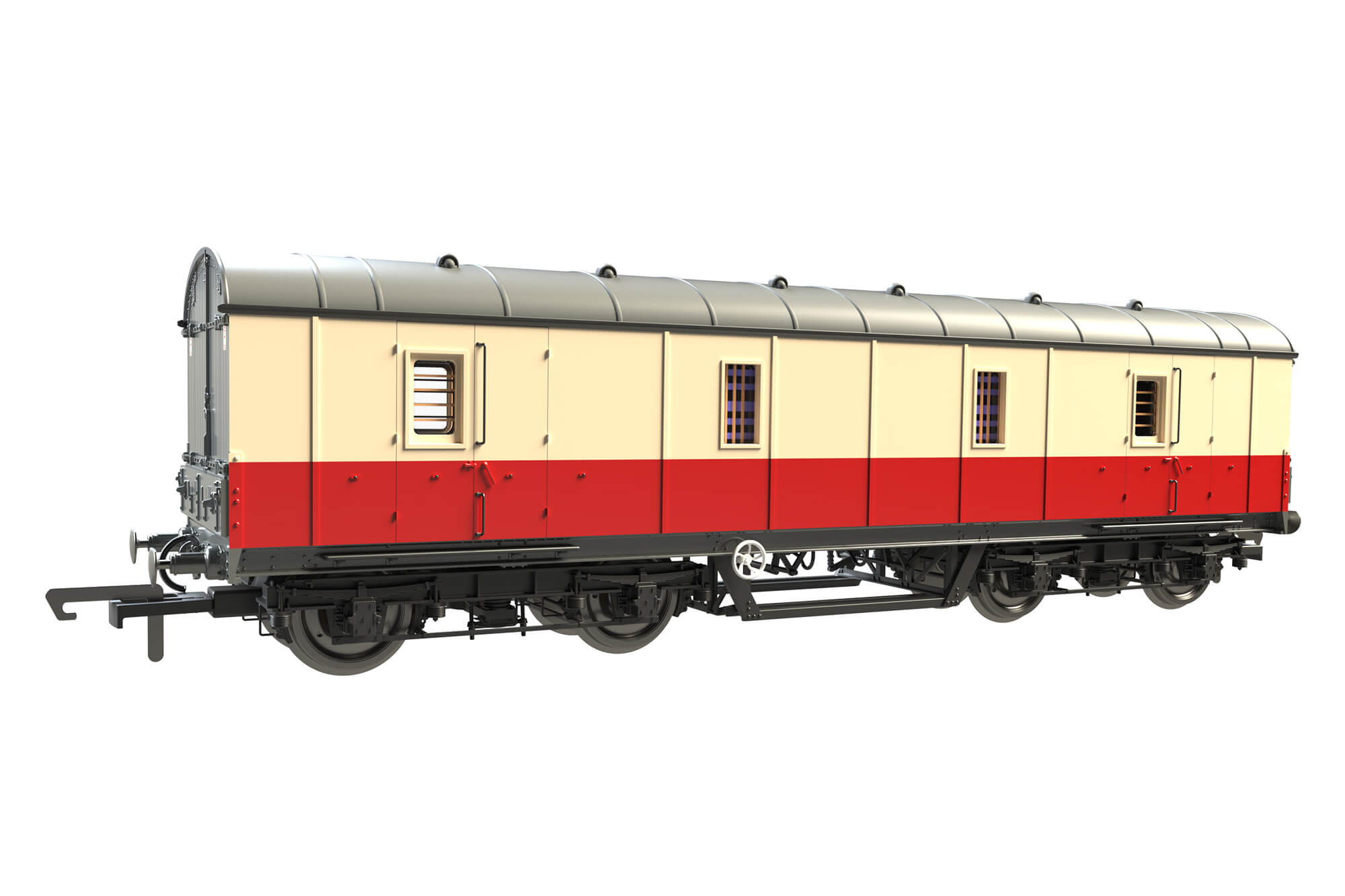 Clark Railworks OO C2027 LMS 42ft GUV No. 37909 BR Crimson & Cream