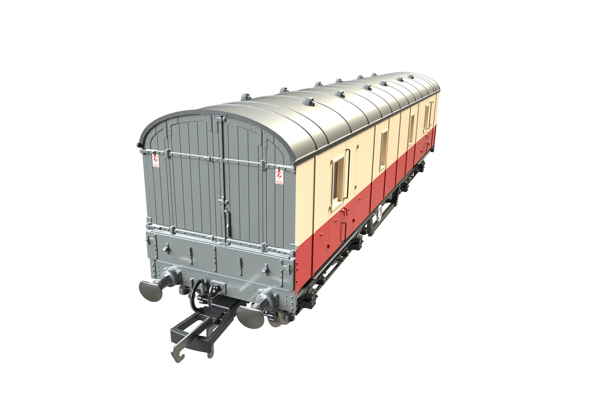 Clark Railworks OO C2027 LMS 42ft GUV No. 37909 BR Crimson & Cream