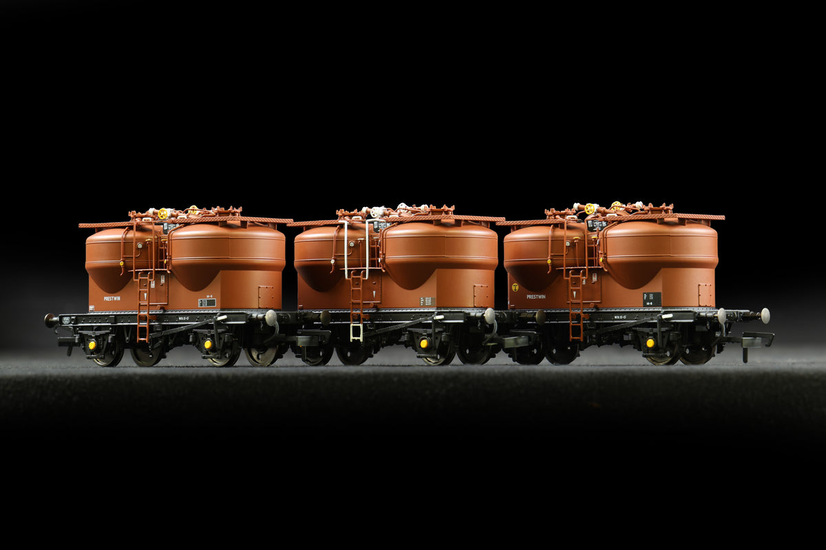 Clark Railworks OO Gauge C3041A BR Bauxite Prestwin Wagons (3-Pcs), B873405, B873409 &amp; B873763