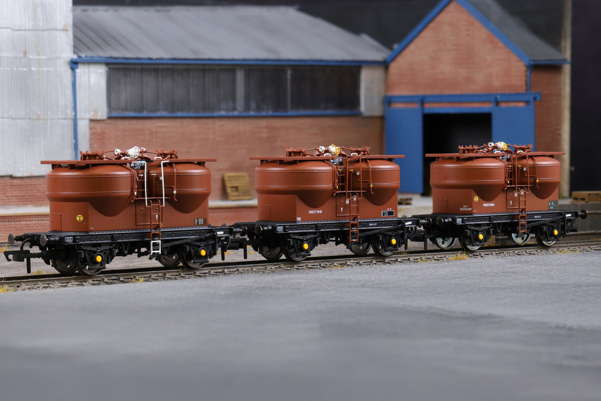 Clark Railworks OO Gauge C3042 BR Bauxite Prestwin Wagons (3-Pcs), B873414, B873741 &amp; B873744