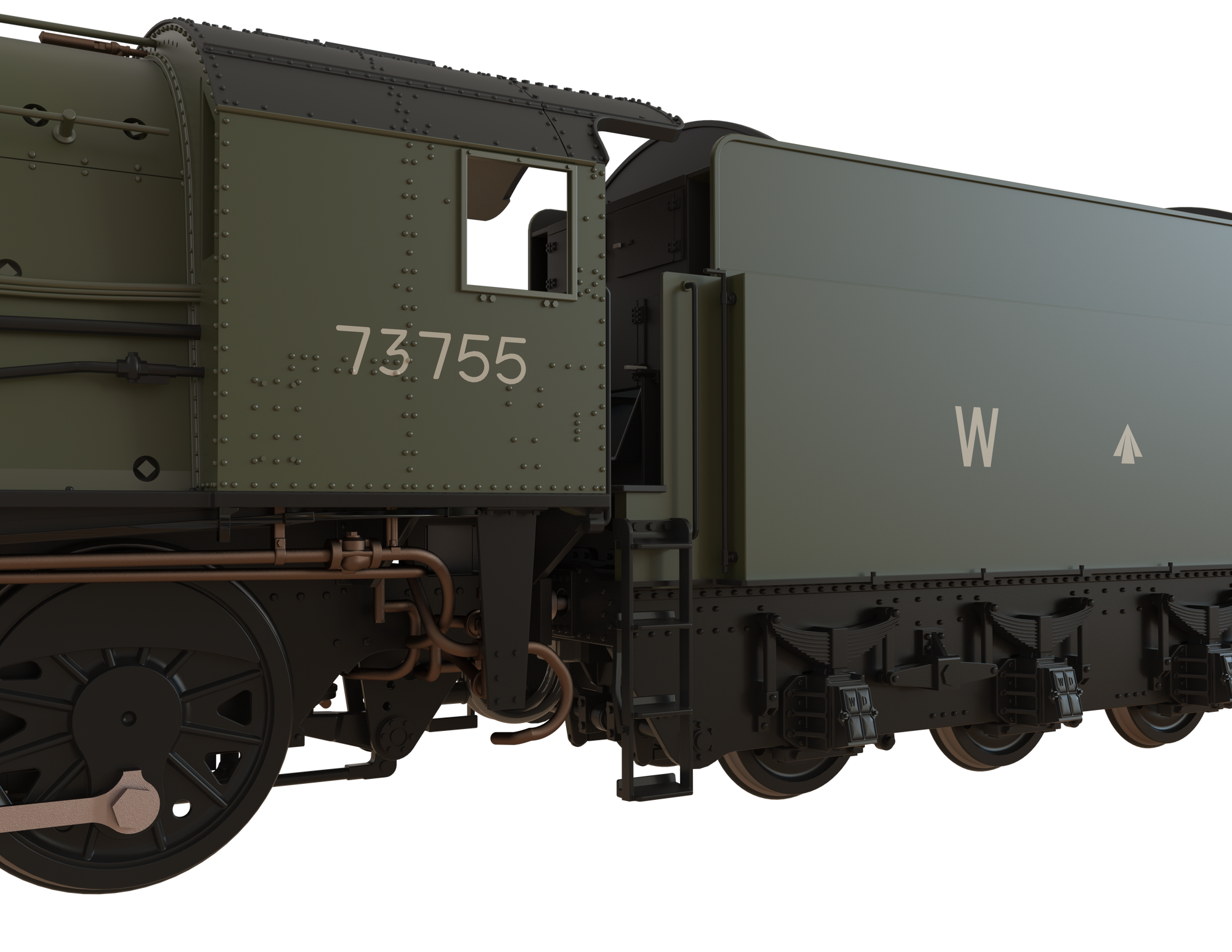 Clark Railworks Finescale OO Gauge C1000Z WD 2-10-0 Austerity, WD Khaki Green ‘73755’ 'Longmoor' Preserved