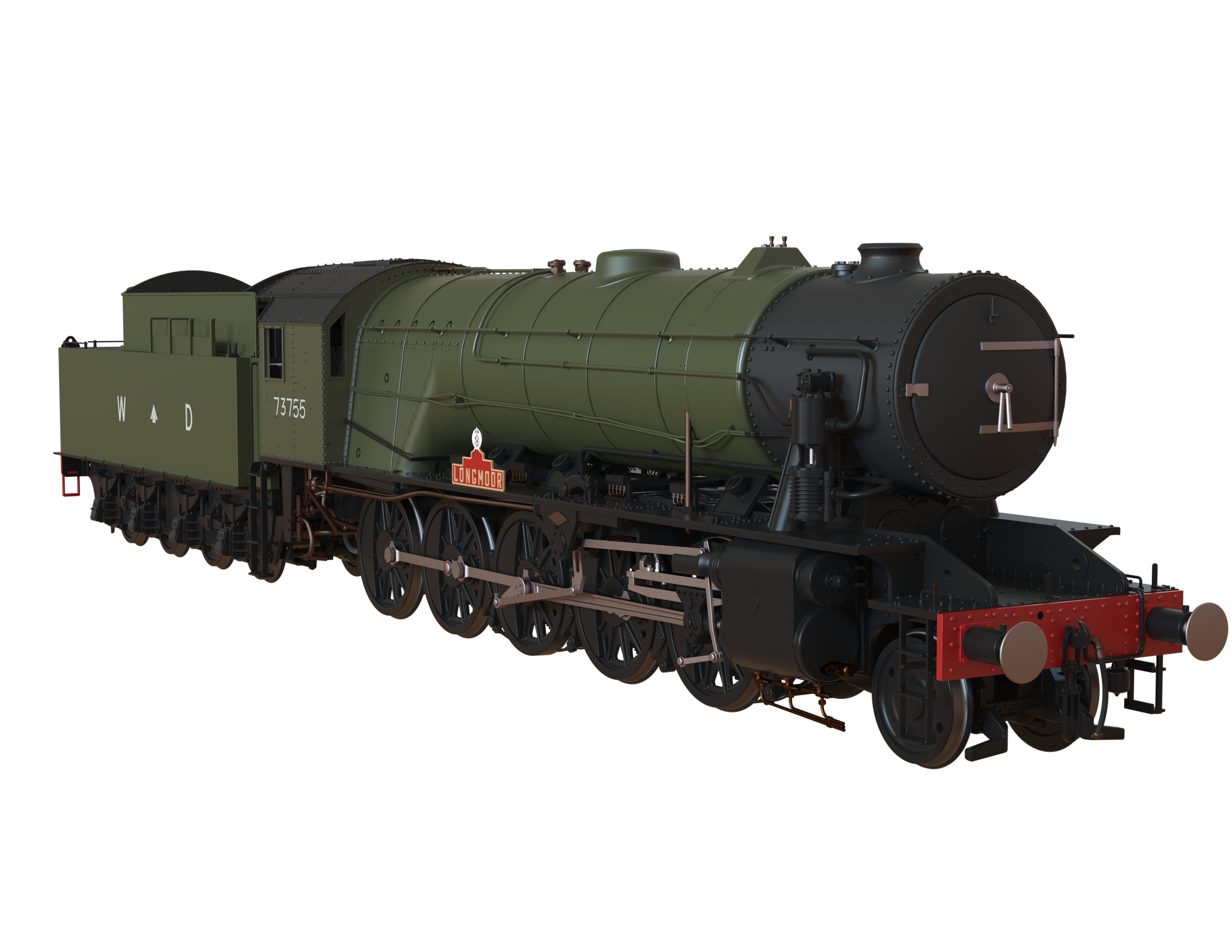 Clark Railworks Finescale OO Gauge C1000Z WD 2-10-0 Austerity, WD Khaki Green ‘73755’ 'Longmoor' Preserved