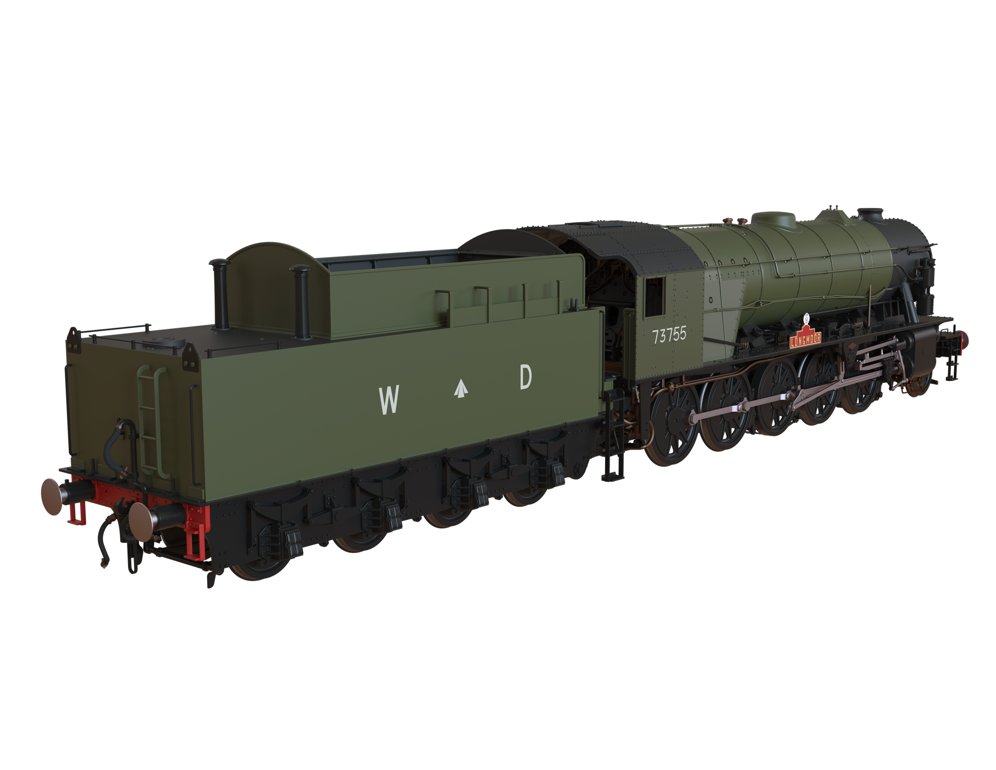 Clark Railworks Finescale OO Gauge C1000Z WD 2-10-0 Austerity, WD Khaki Green ‘73755’ 'Longmoor' Preserved