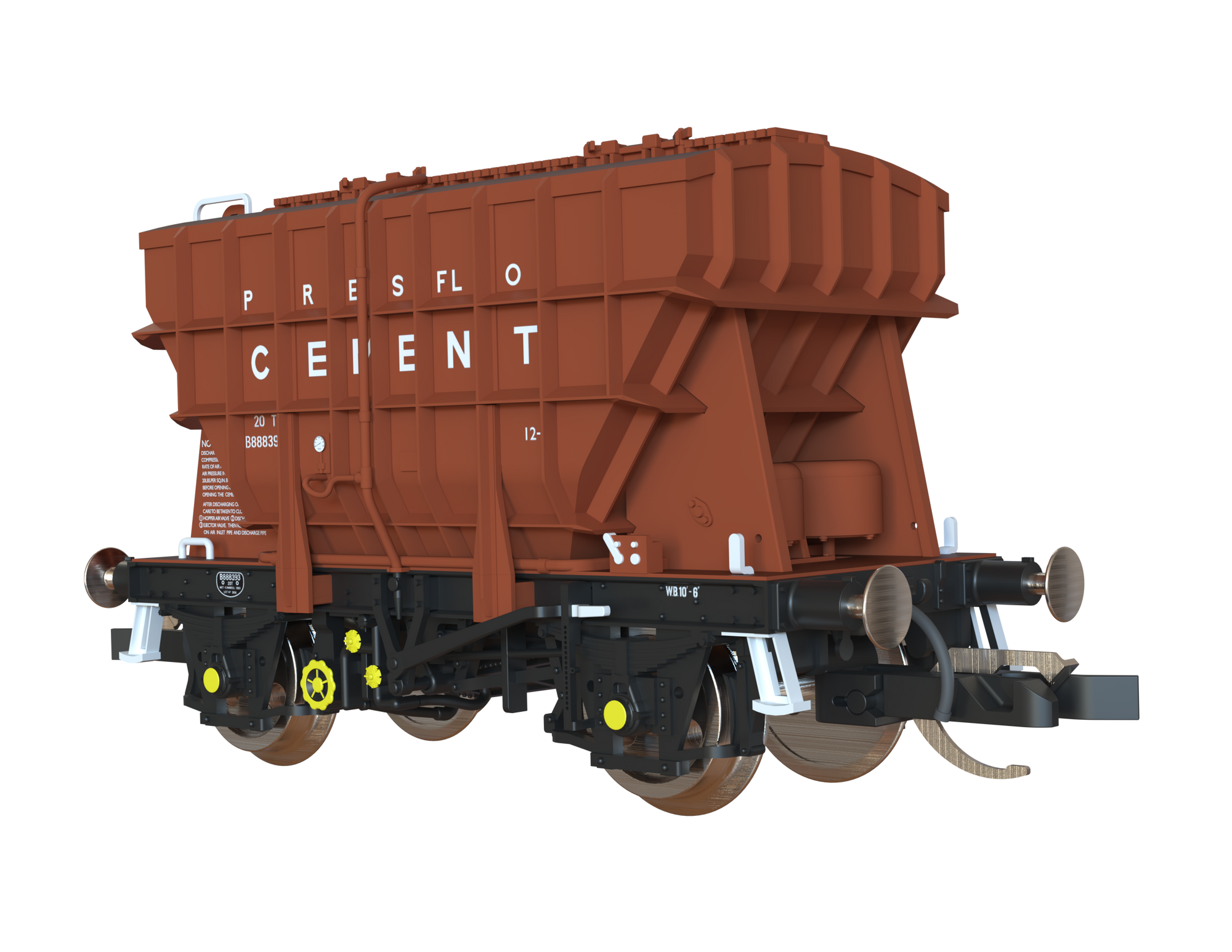 Clark Railworks TT Gauge T3000 Presflo BR Pre-Tops Bauxite 3-Pack