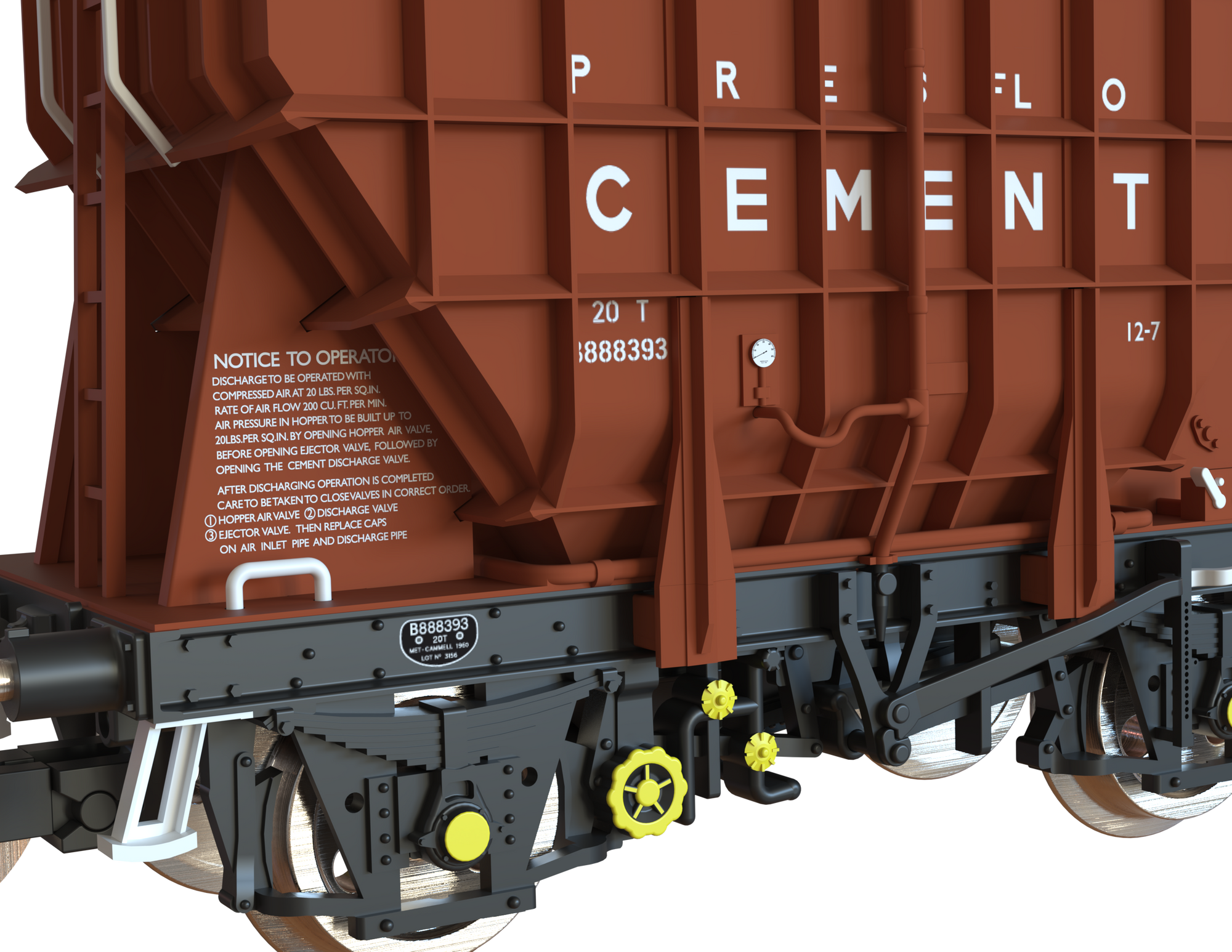 Clark Railworks TT Gauge T3000 Presflo BR Pre-Tops Bauxite 3-Pack