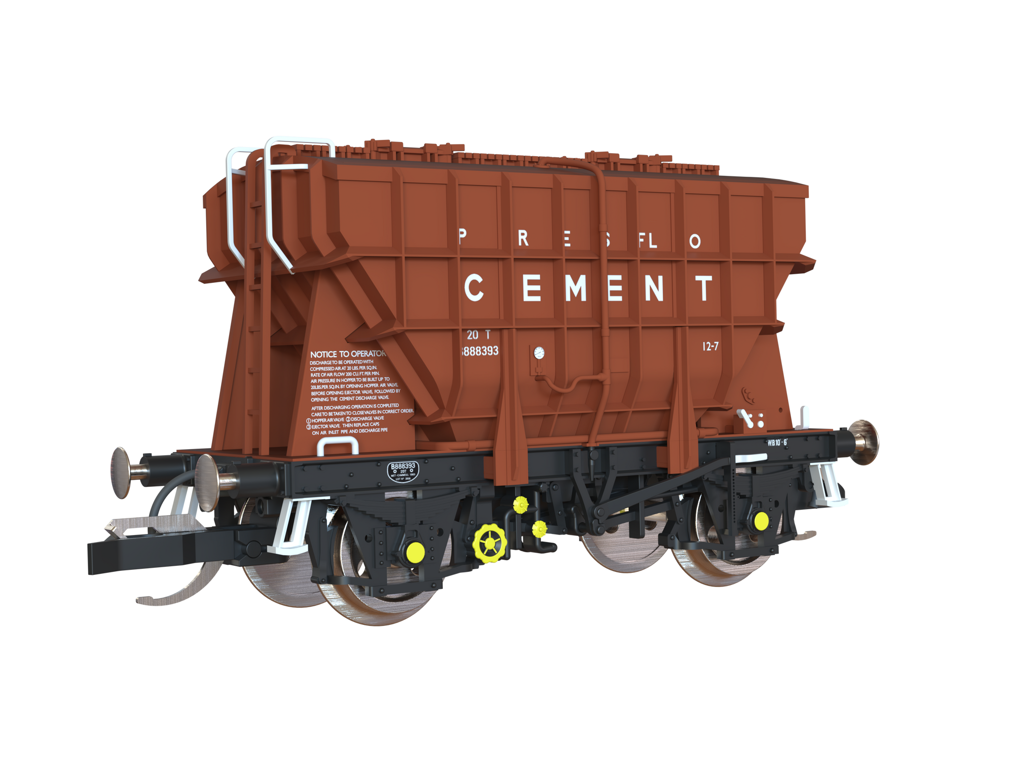 Clark Railworks TT Gauge T3000 Presflo BR Pre-Tops Bauxite 3-Pack