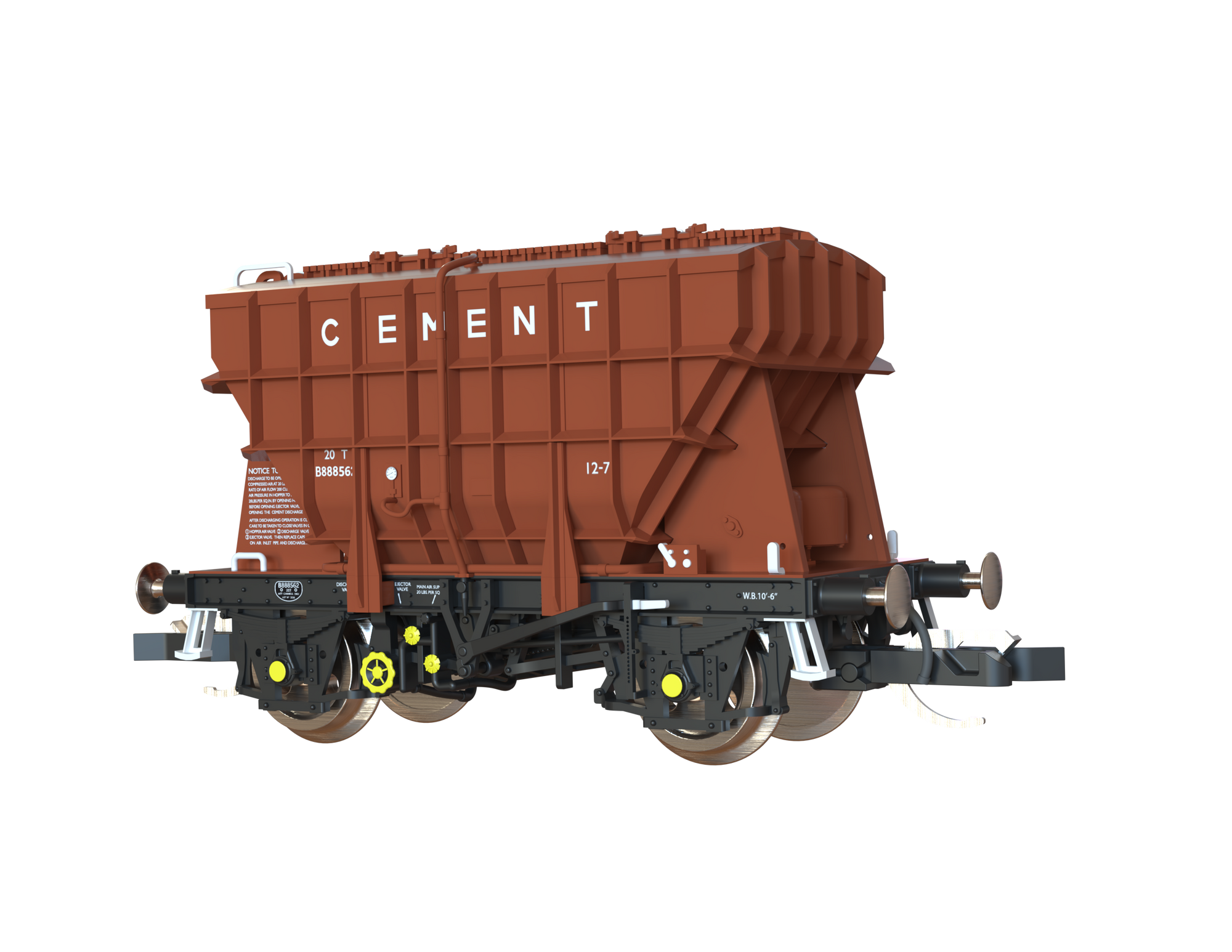 Clark Railworks TT Gauge T3000 Presflo BR Pre-Tops Bauxite 3-Pack