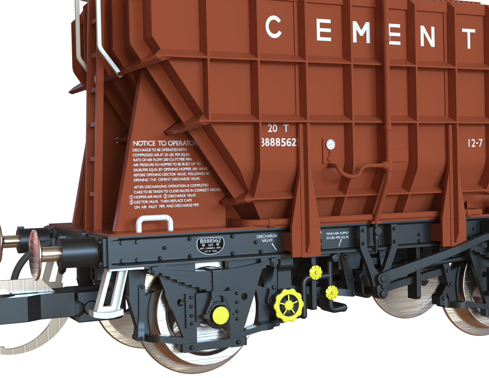 Clark Railworks TT Gauge T3000 Presflo BR Pre-Tops Bauxite 3-Pack