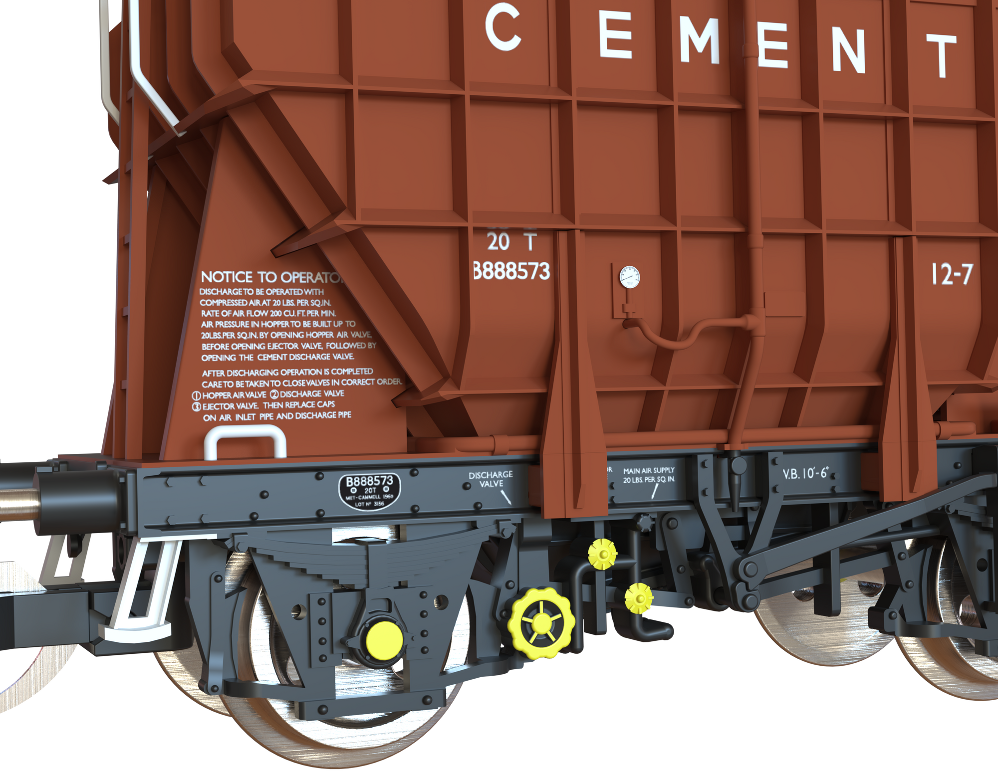 Clark Railworks TT Gauge T3000 Presflo BR Pre-Tops Bauxite 3-Pack