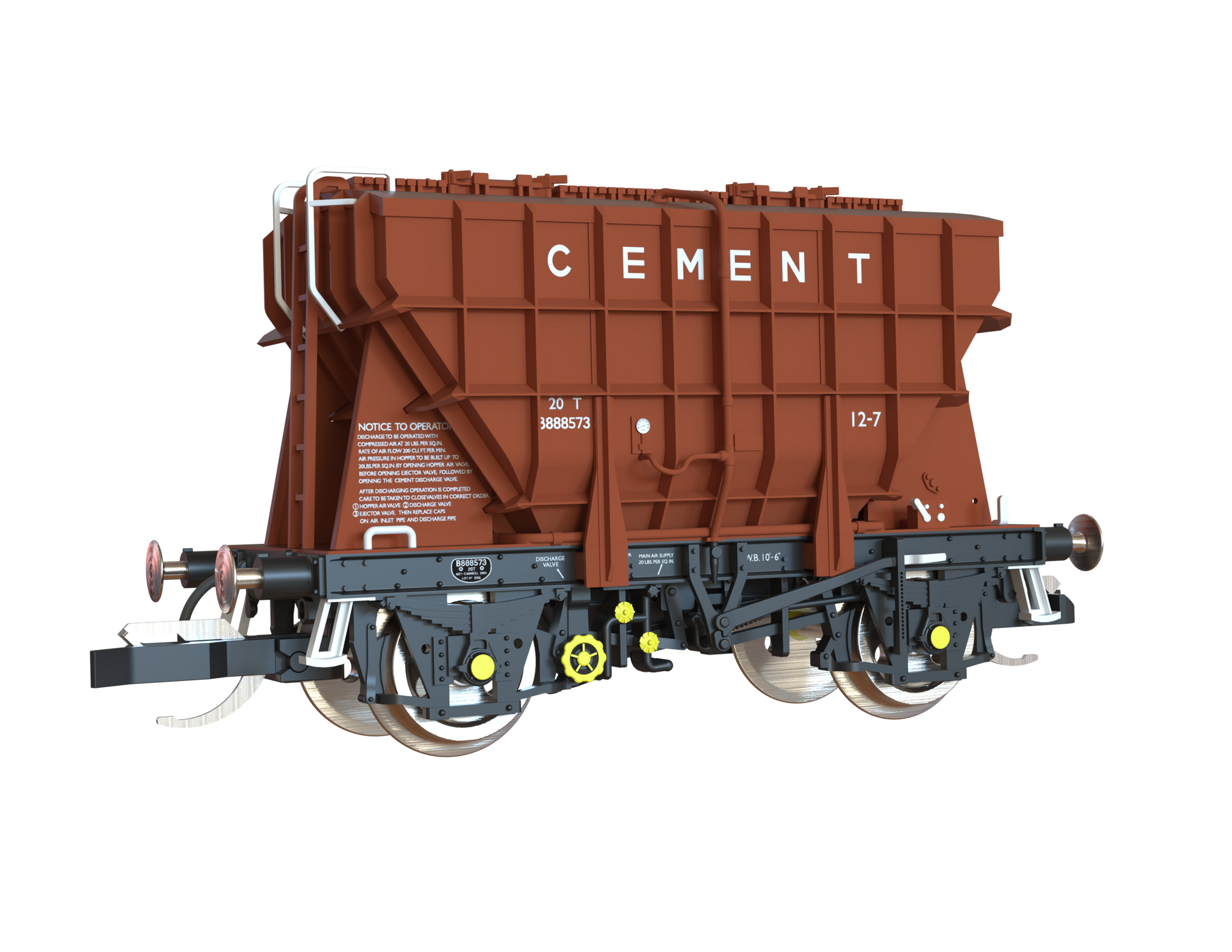 Clark Railworks TT Gauge T3000 Presflo BR Pre-Tops Bauxite 3-Pack