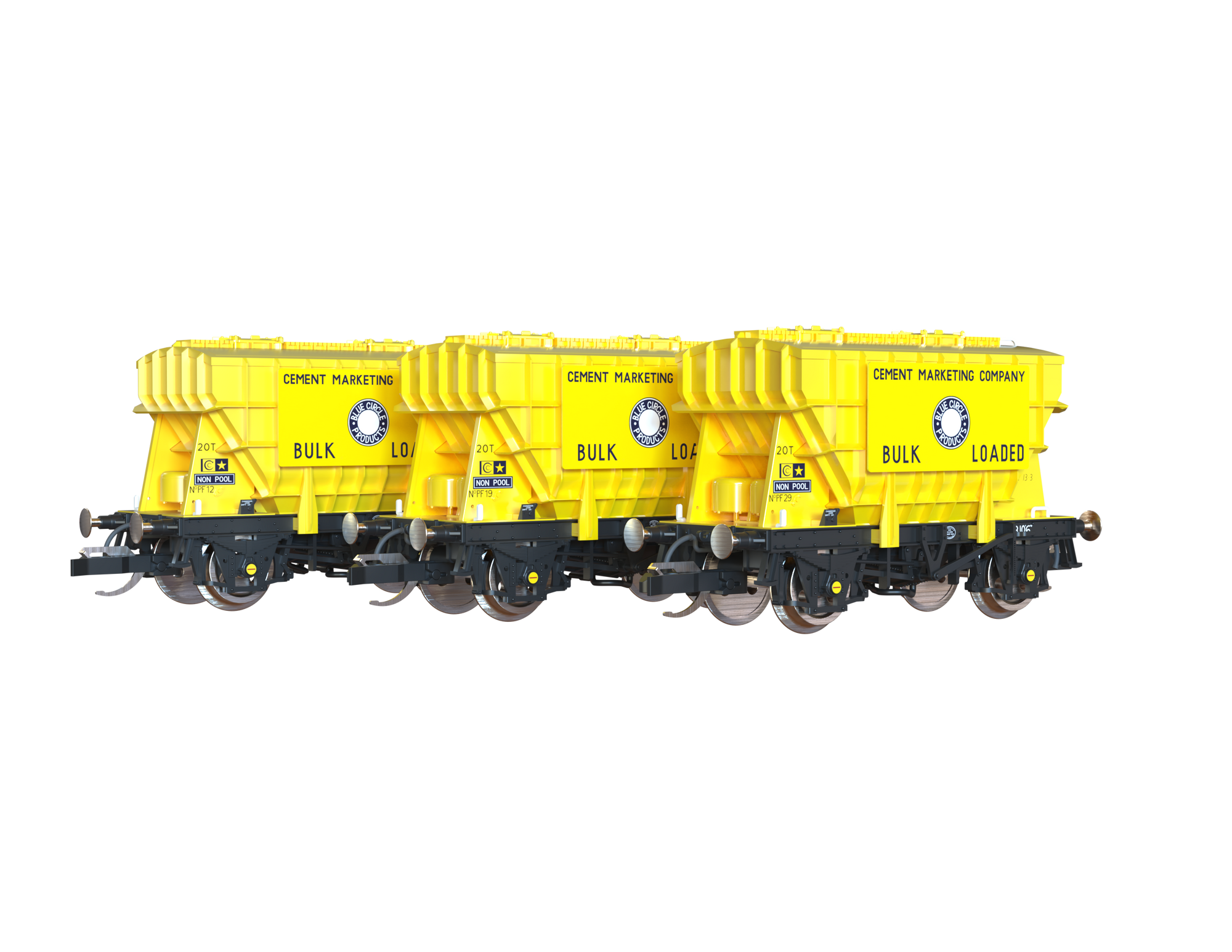 Clark Railworks TT Gauge T3001 Presflo Blue Circle Cement 3-Pack
